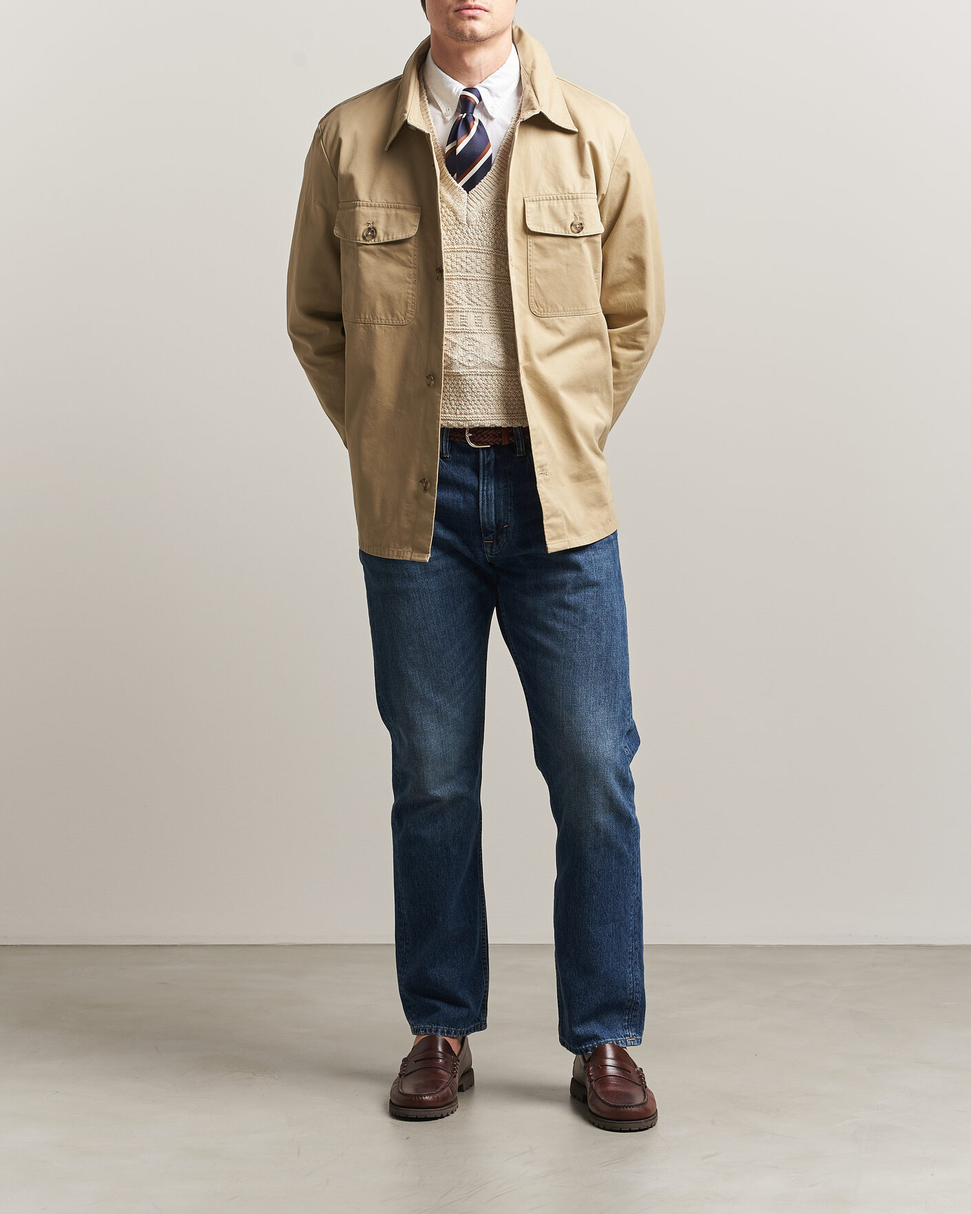 Heren | Overhemden | Gant | Regular Fit Cotton Twill Overshirt Woody Beige