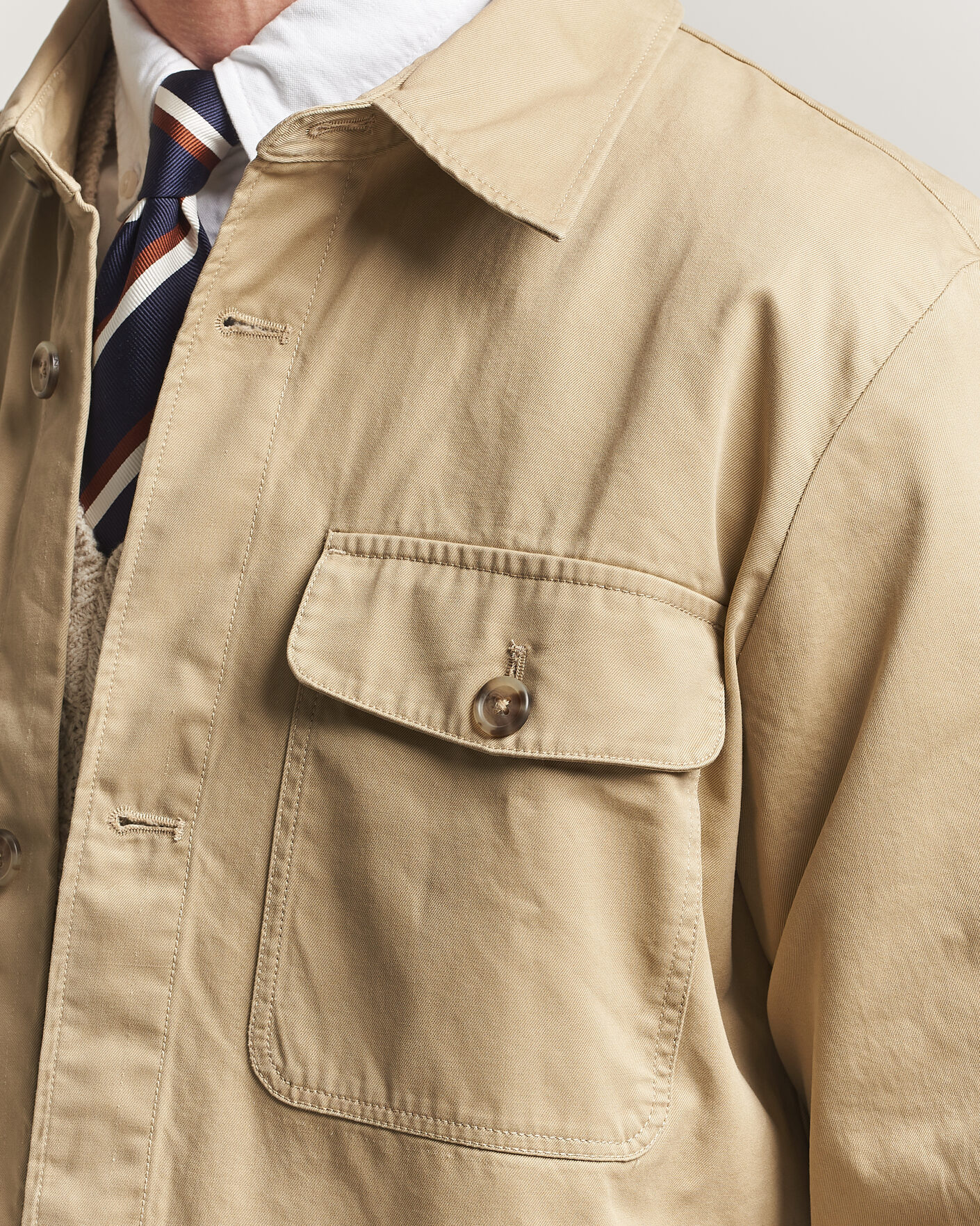 Heren | Overhemden | Gant | Regular Fit Cotton Twill Overshirt Woody Beige
