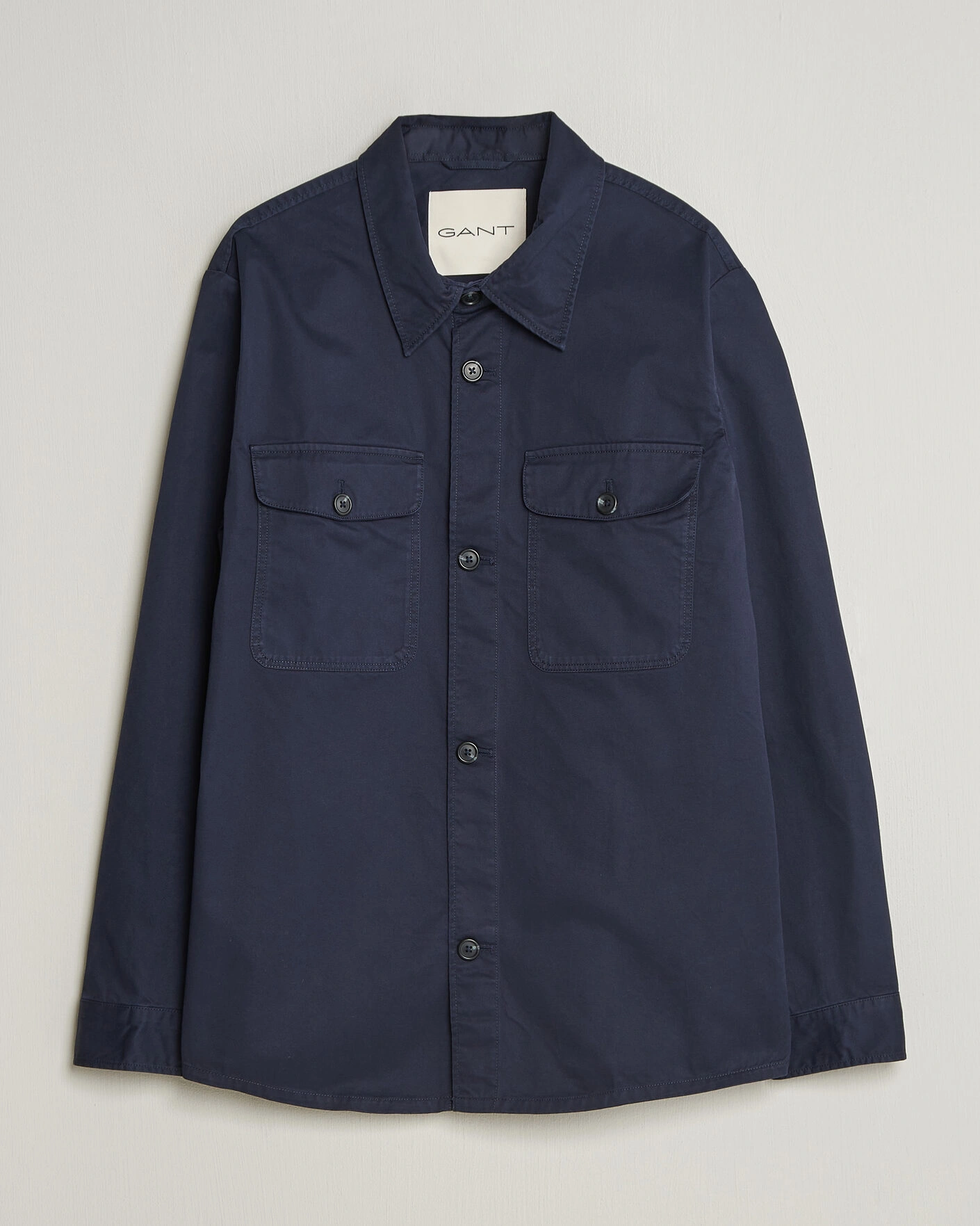 Heren | Overhemden | Gant | Regular Fit Cotton Twill Overshirt Evening Blue