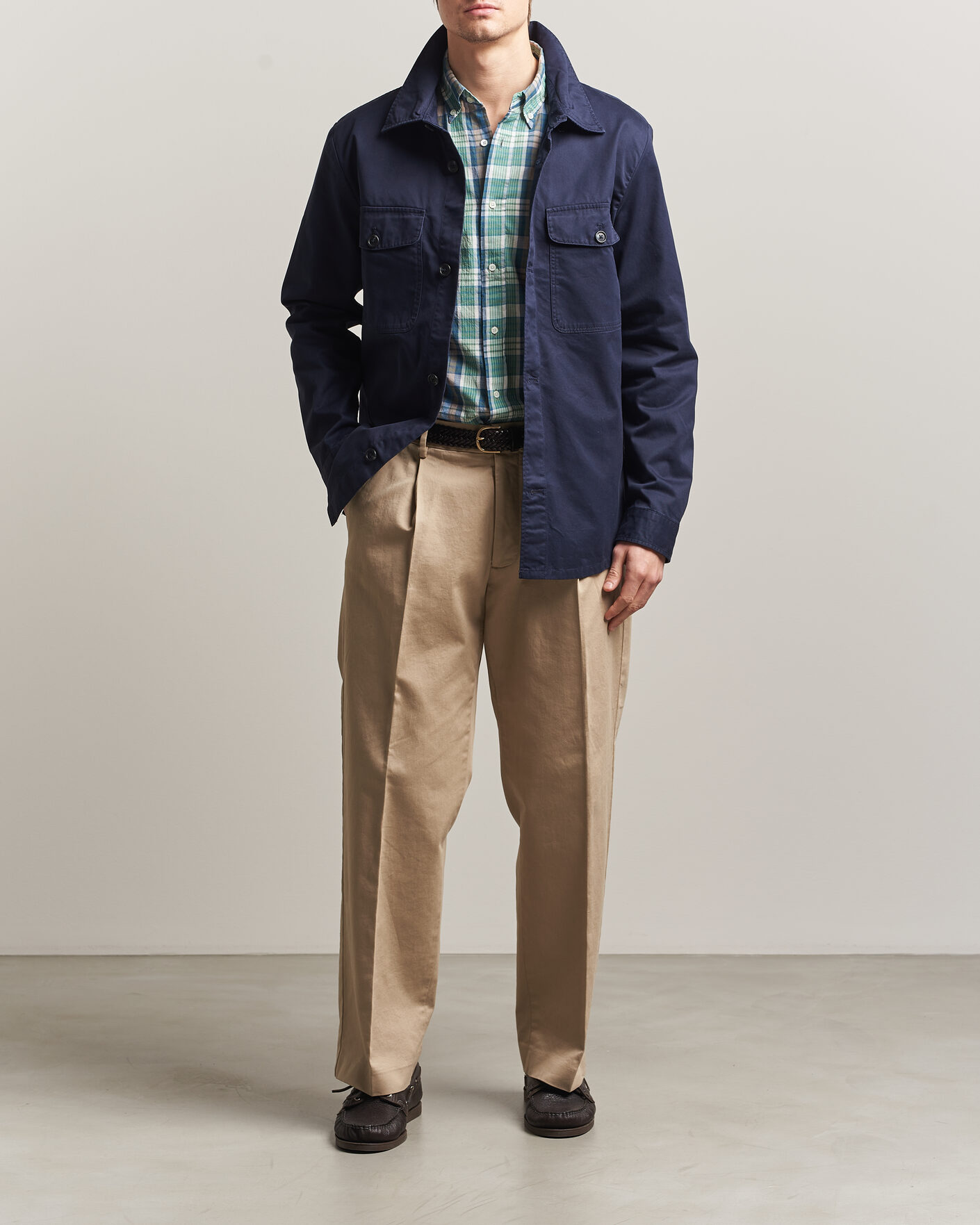 Heren | Overhemden | Gant | Regular Fit Cotton Twill Overshirt Evening Blue