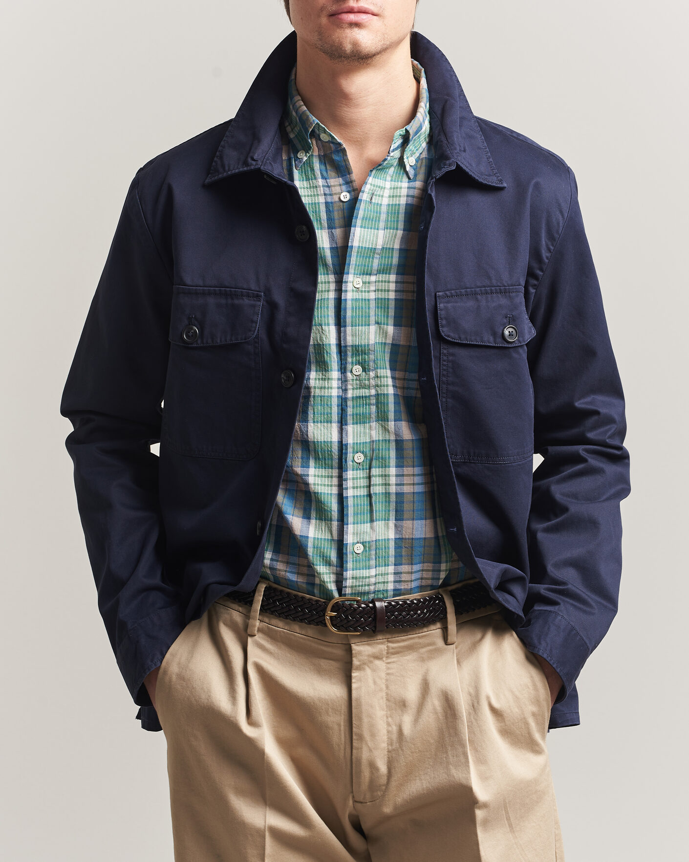 Heren | Overhemden | Gant | Regular Fit Cotton Twill Overshirt Evening Blue