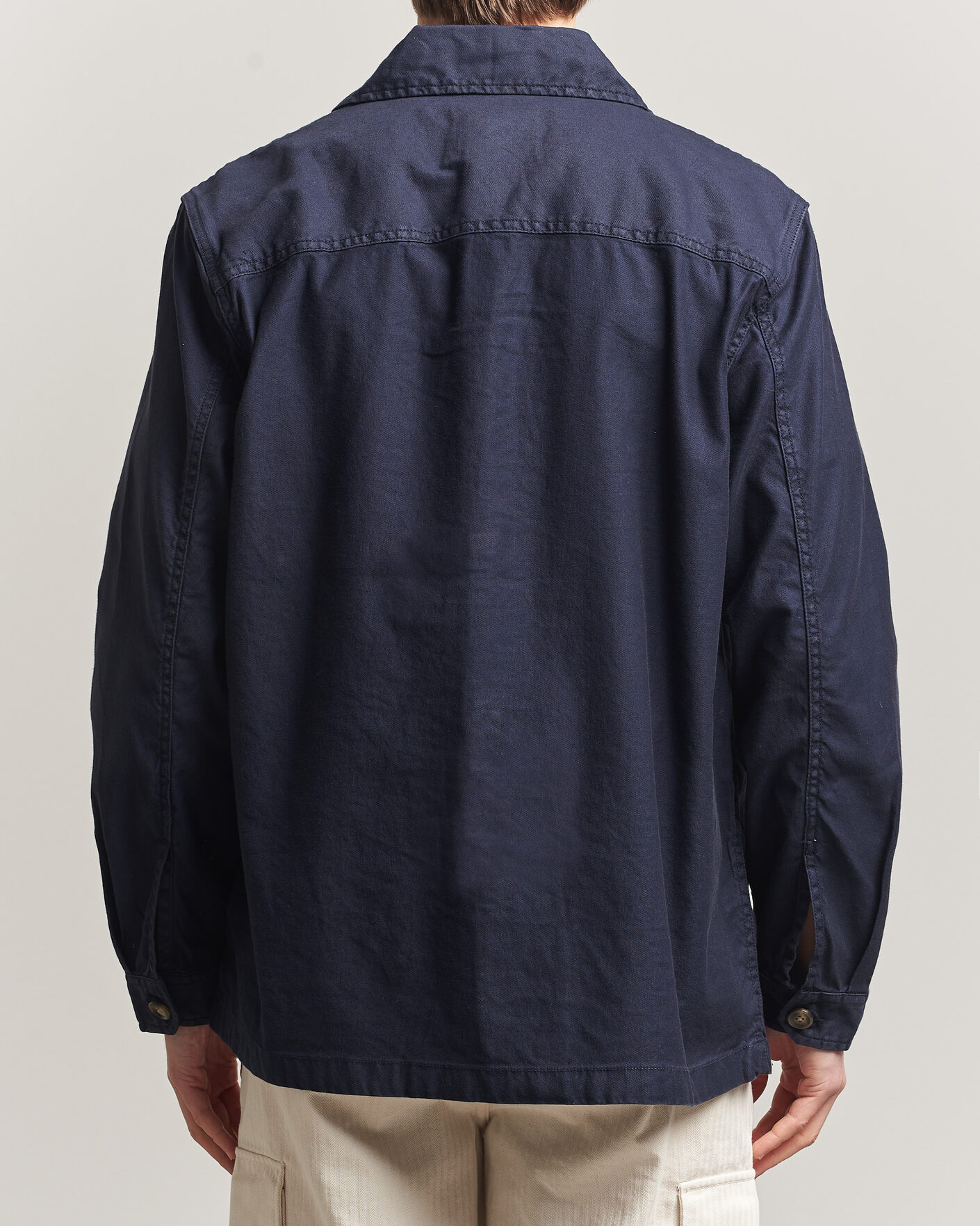 Heren | Overhemden | Gant | Regular Fit Cotton/Linen Overshirt Evening Blue
