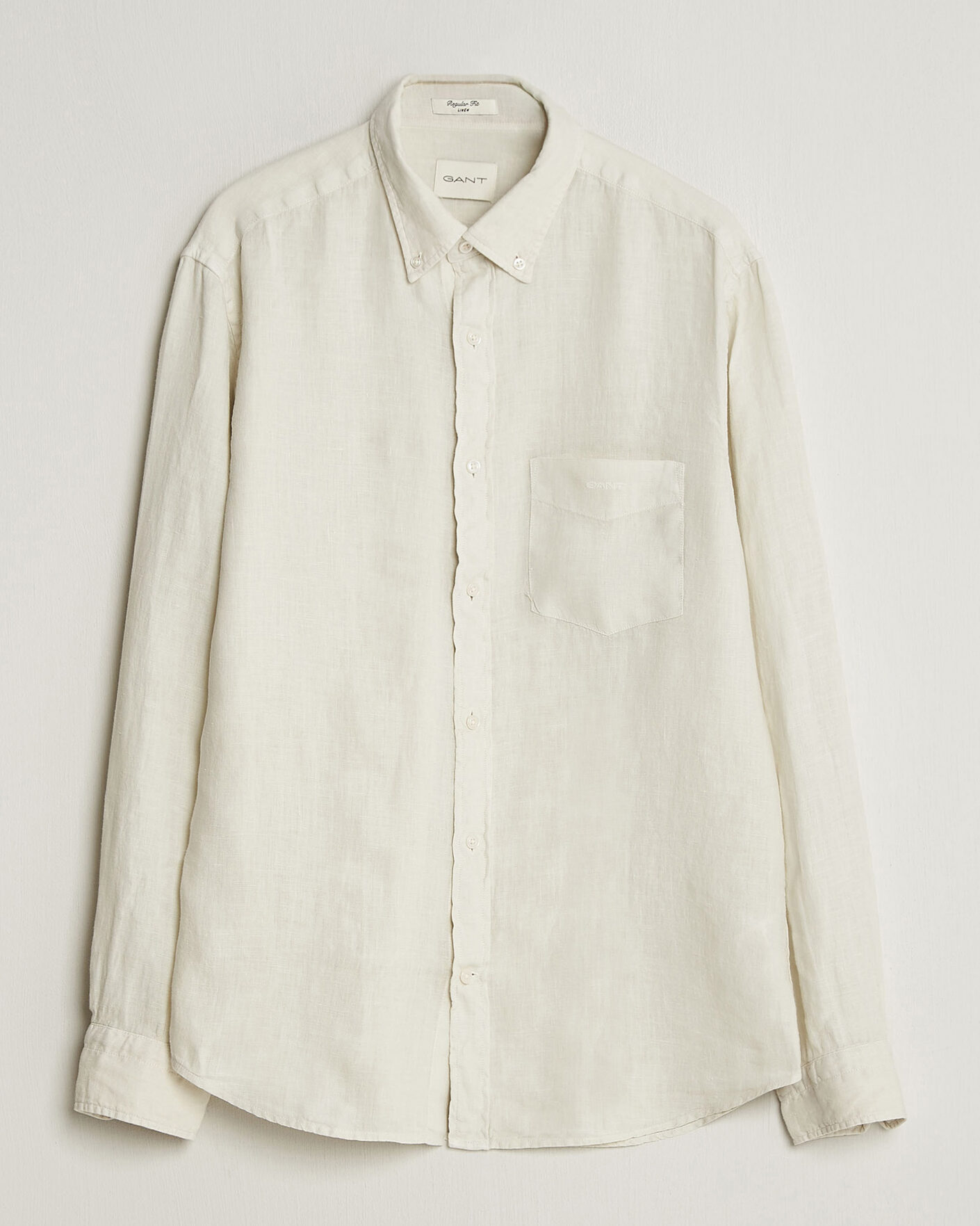 Heren | Overhemden | Gant | Regular Fit Garment Dyed Linen Shirt Sand