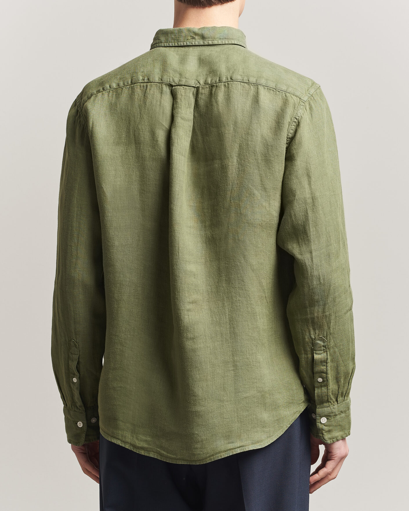 Heren | Overhemden | Gant | Regular Fit Garment Dyed Linen Shirt Dry Herb Green