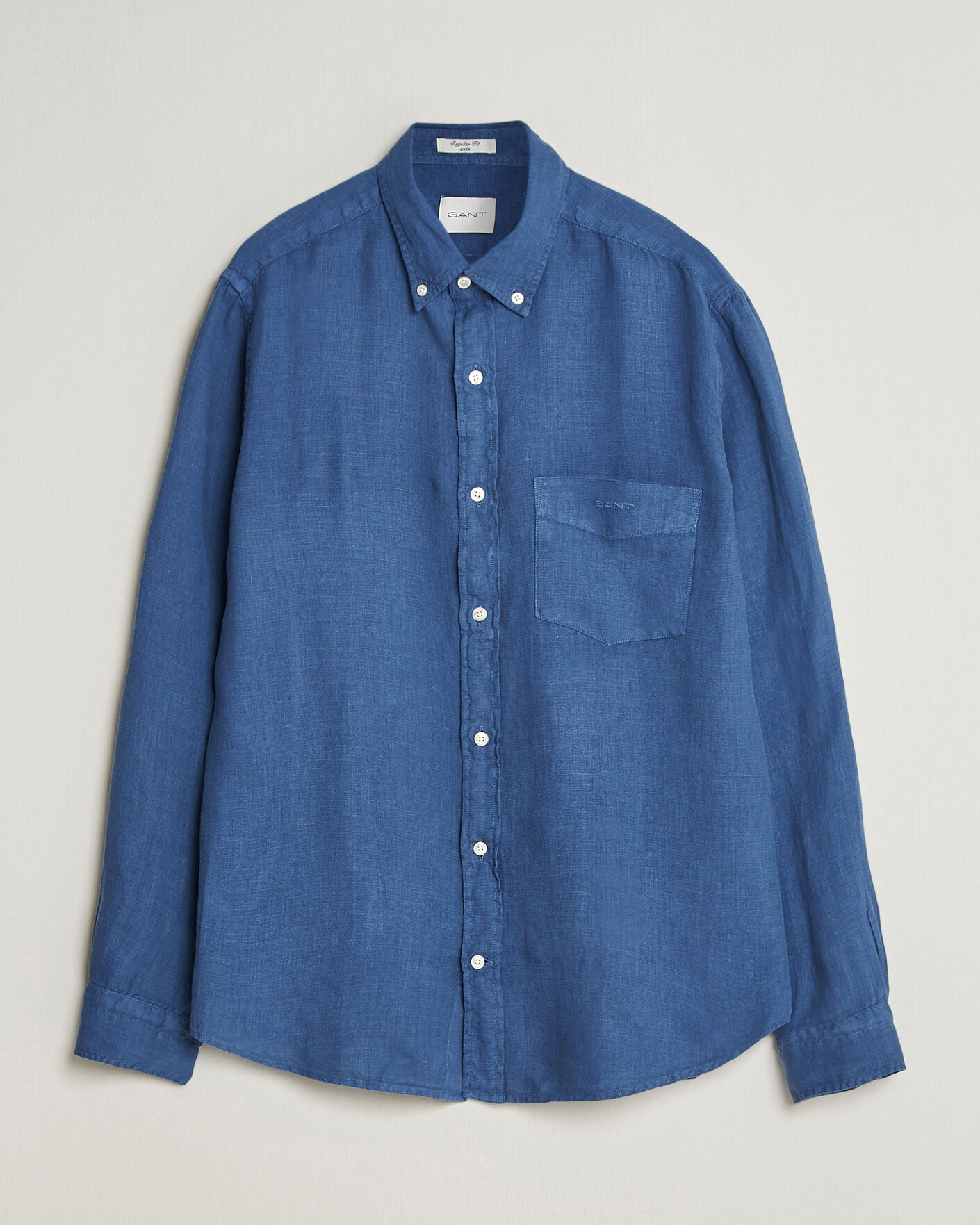 Heren | Overhemden | Gant | Regular Fit Garment Dyed Linen Shirt Vintage Blue