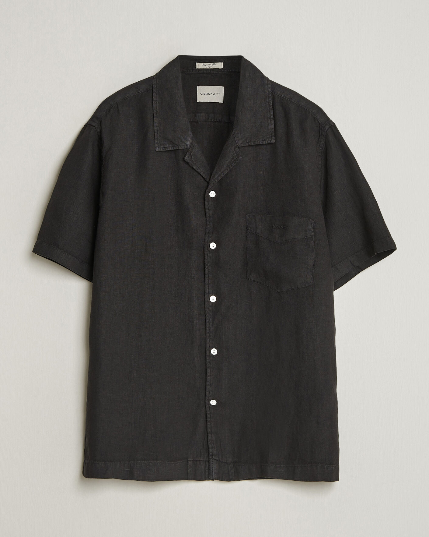 Heren | Overhemden | Gant | Regular Fit Garment Dyed Camp Shirrt Black