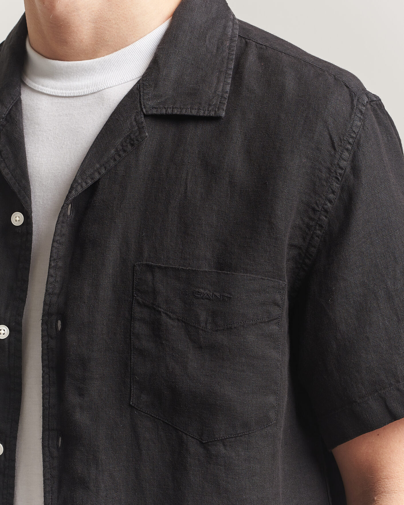 Heren | Overhemden | Gant | Regular Fit Garment Dyed Resort Shirt Black