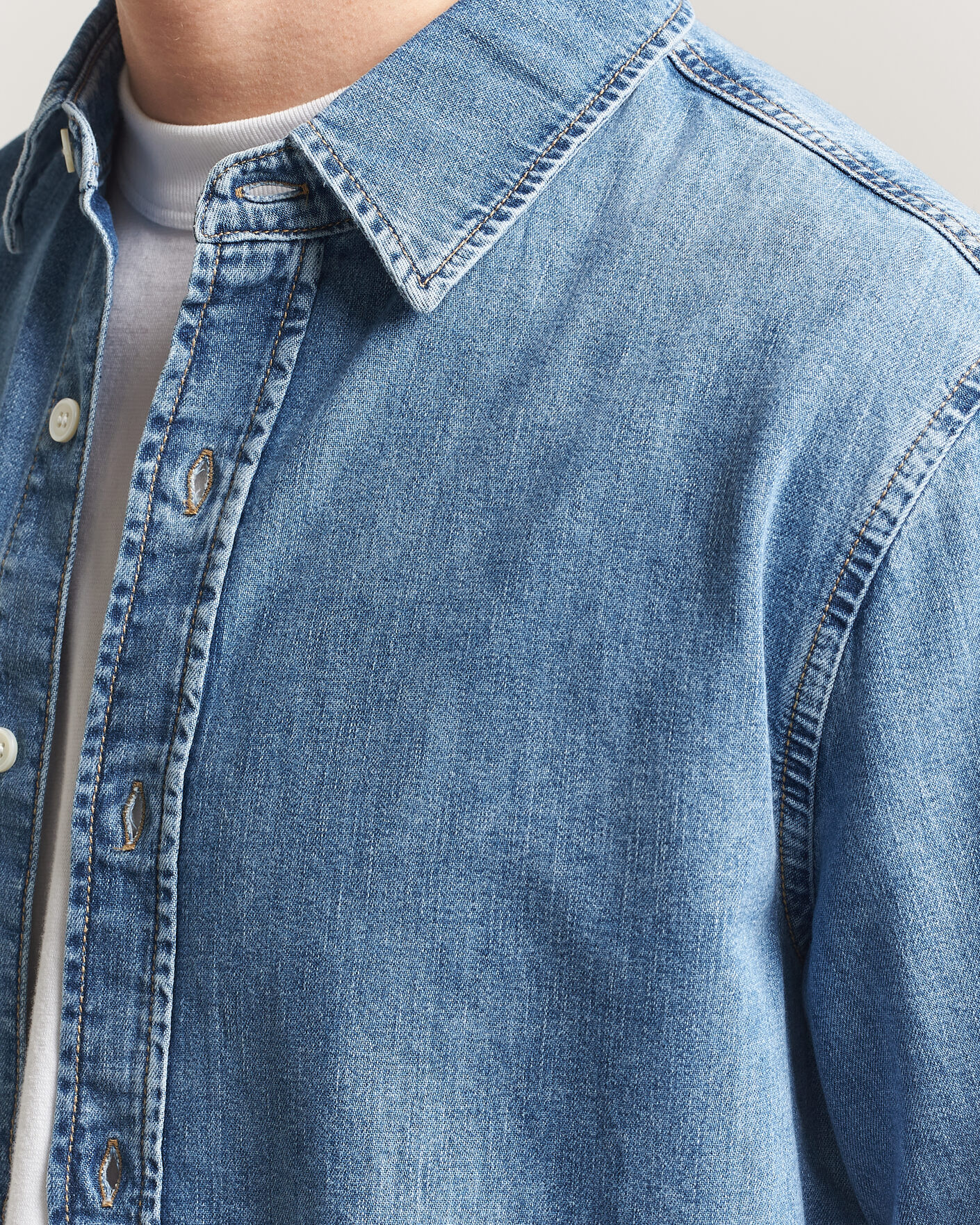 Heren | Overhemden | GANT | Regular Fit Denim Shirt Semi Light Blue Worn In