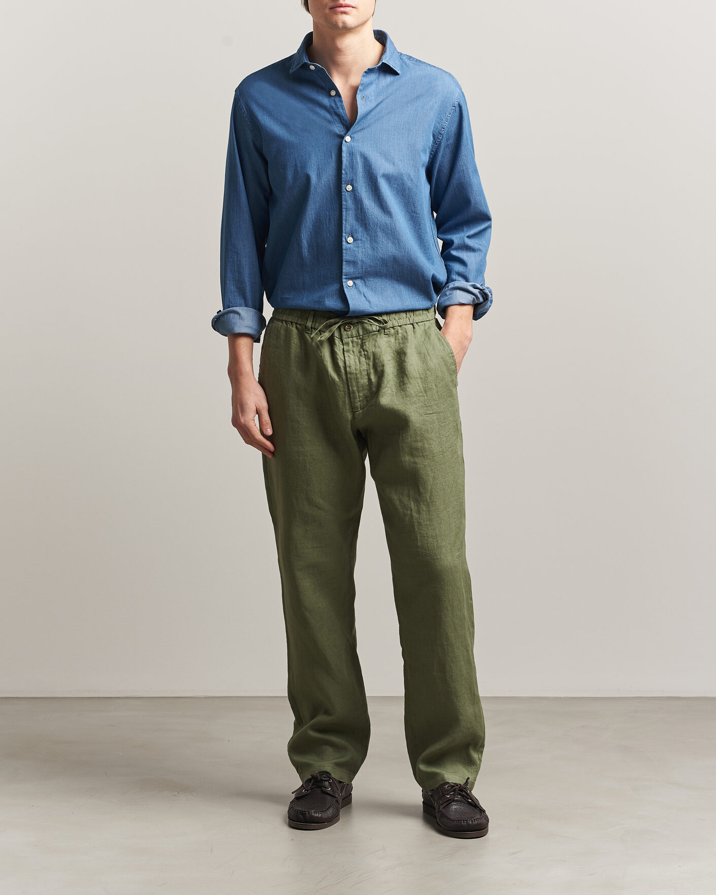 Heren | Overhemden | Gant | Regular Fit Indigo Twill Shirt Semi Light Blue