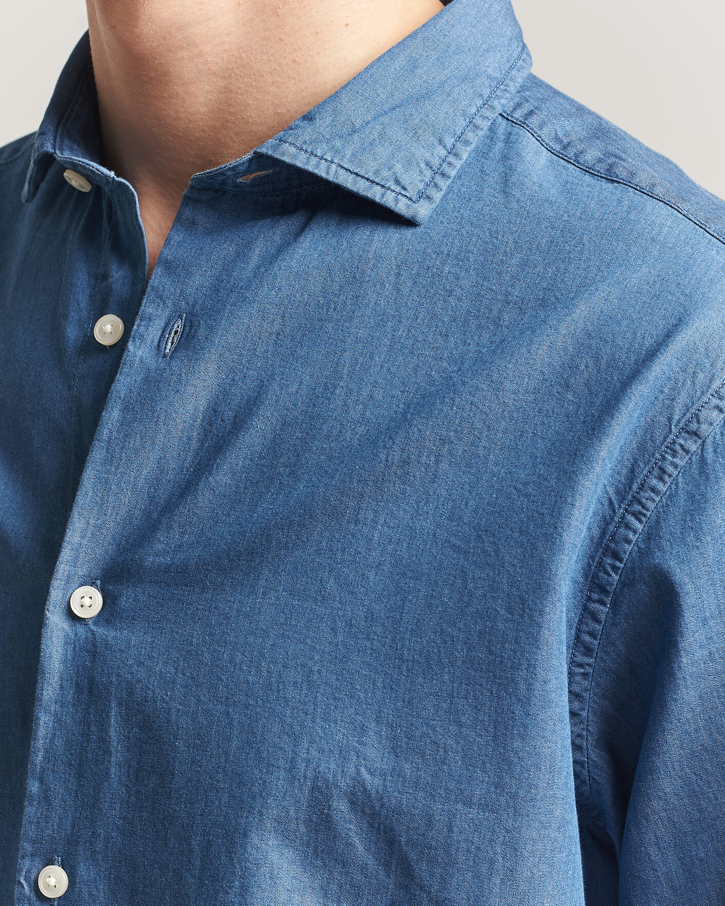 Heren | Overhemden | Gant | Regular Fit Indigo Twill Shirt Semi Light Blue