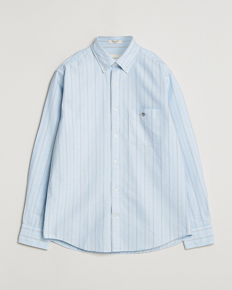 Heren | Overhemden | GANT | Regluar Fit Clsasic Oxford Striped Shirt Sky Blue