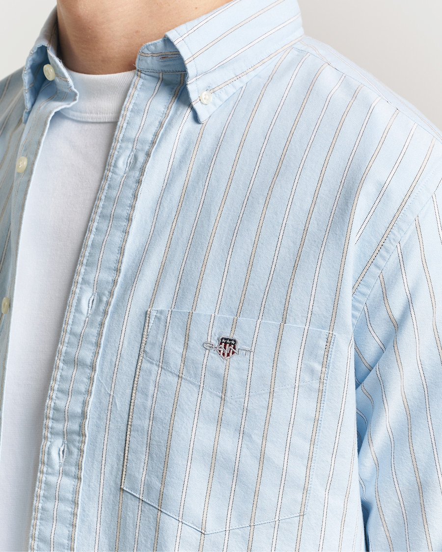 Heren | Overhemden | GANT | Regluar Fit Clsasic Oxford Striped Shirt Sky Blue