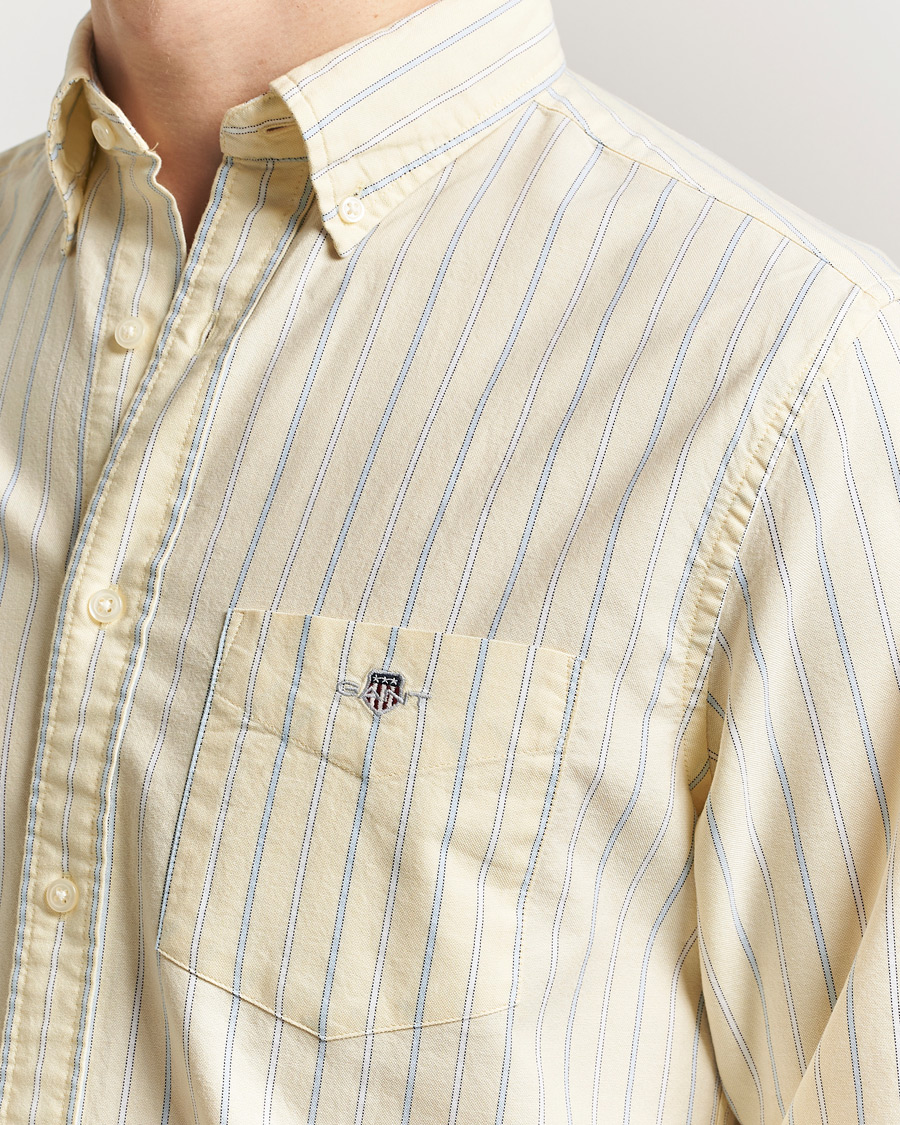 Heren | Overhemden | Gant | Regluar Fit Classic Oxford Striped Shirt Light Mustard Yellow