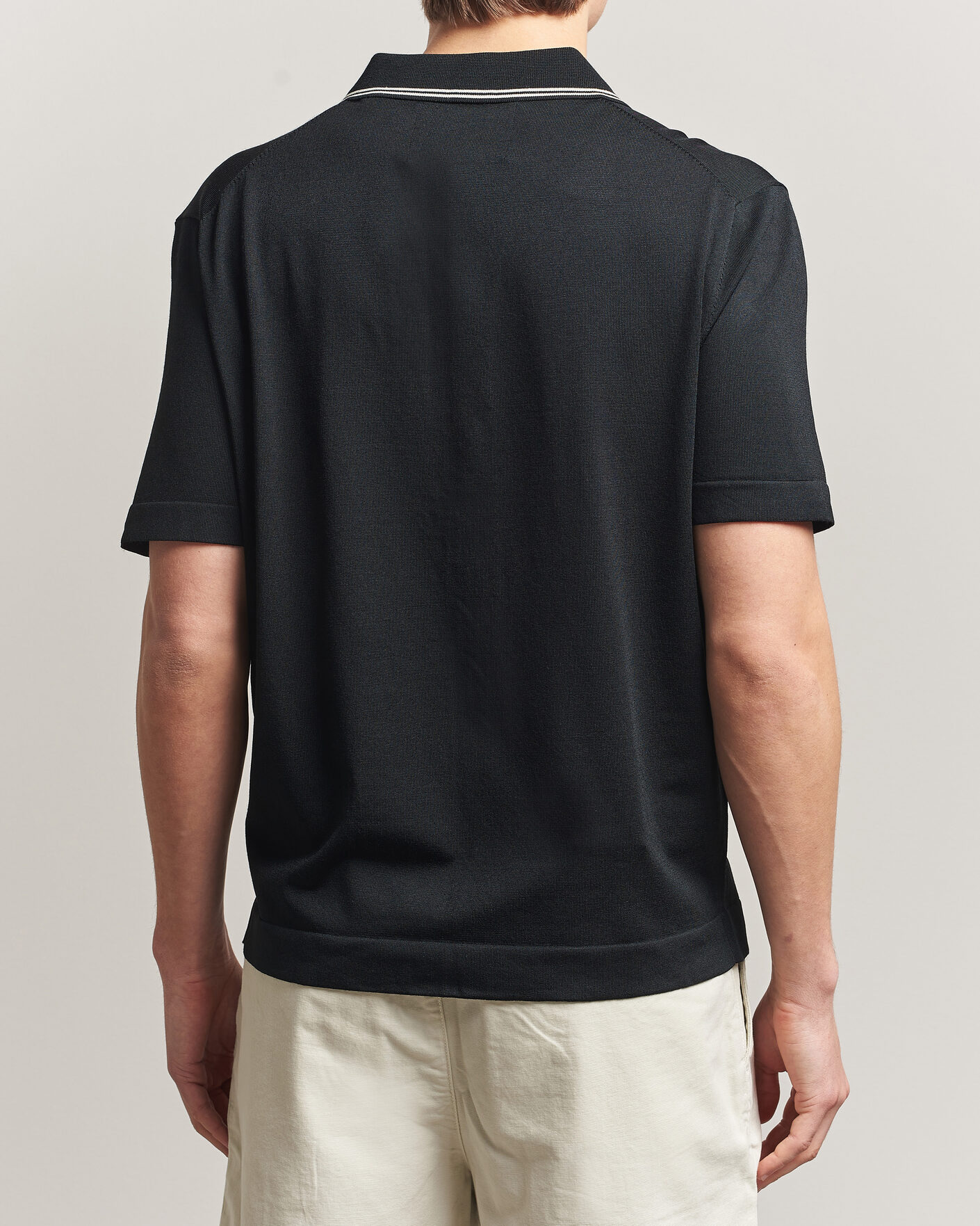 Heren | Overhemden | GANT | Knitted Resort Collar Shirt Black