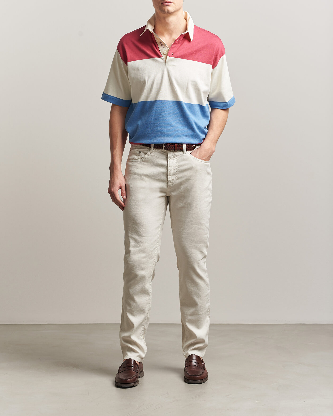 Heren | Broeken | Gant | Slim Fit Cotton/Linen 5-Pocket Pants Sand