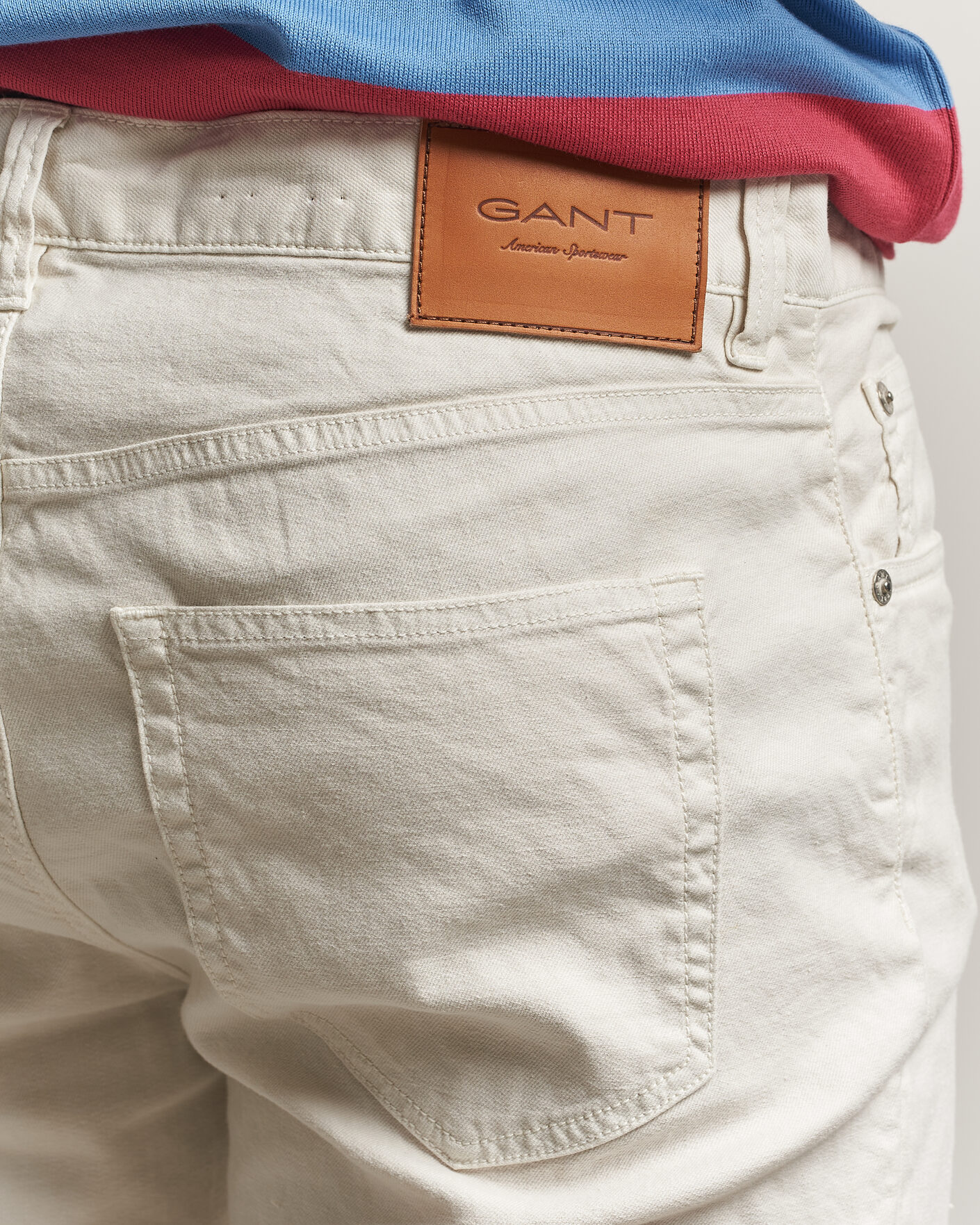 Heren | Broeken | Gant | Slim Fit Cotton/Linen 5-Pocket Pants Sand