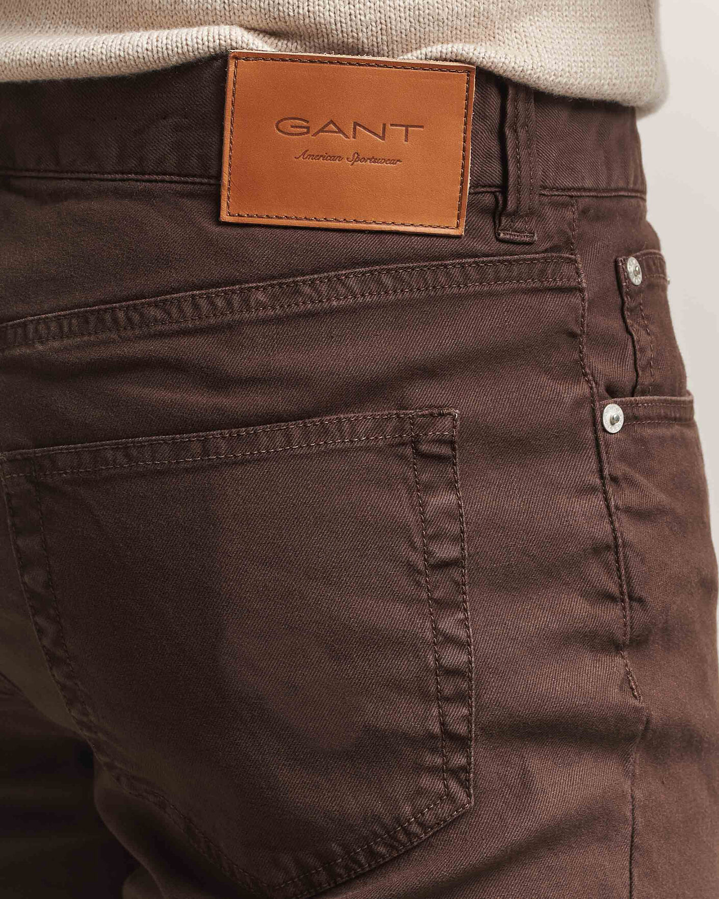 Heren | Broeken | Gant | Slim Fit Cotton/Linen 5-Pocket Pants Rich Brown