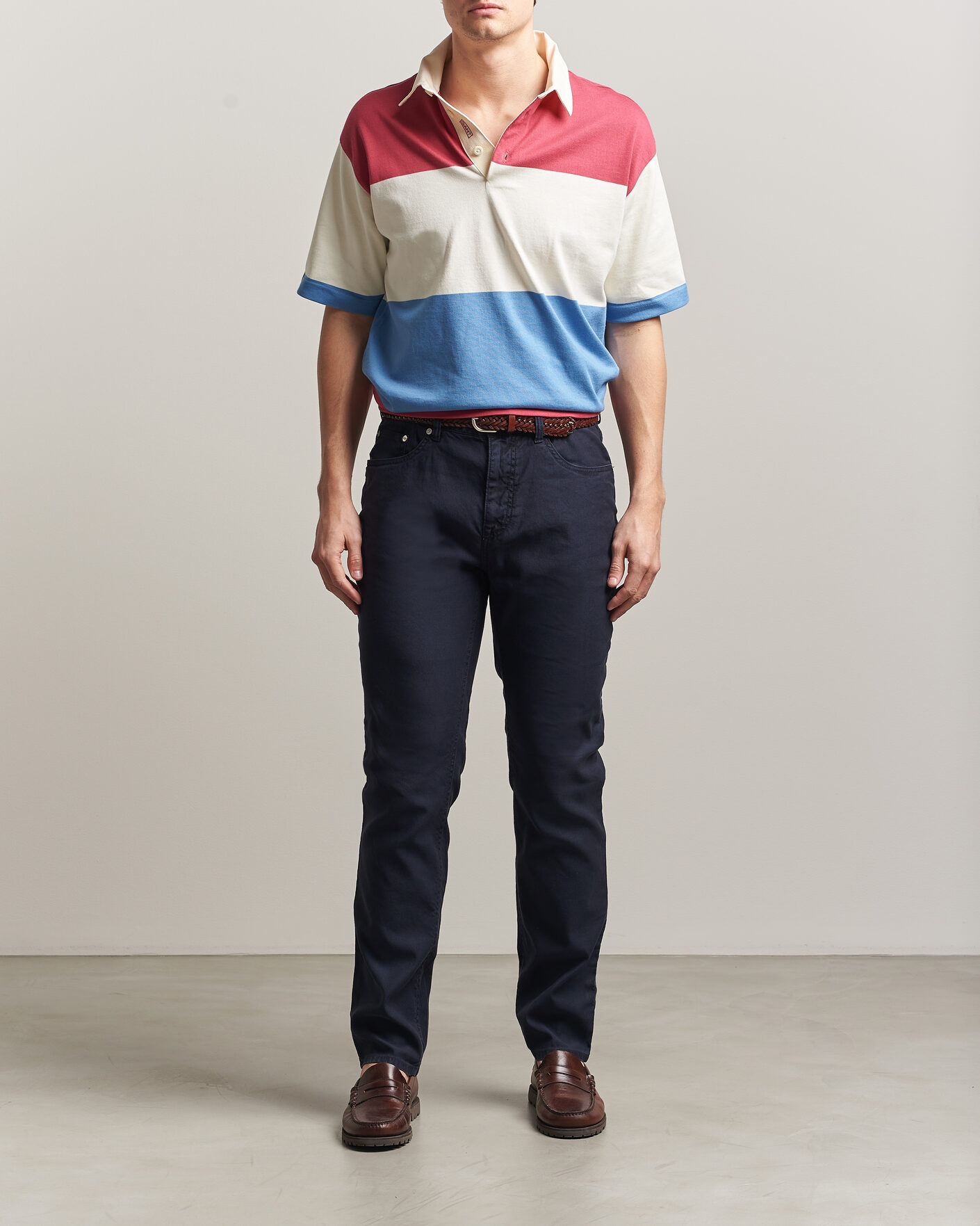 Heren | Broeken | Gant | Slim Fit Cotton/Linen 5-Pocket Pants Evening Blue
