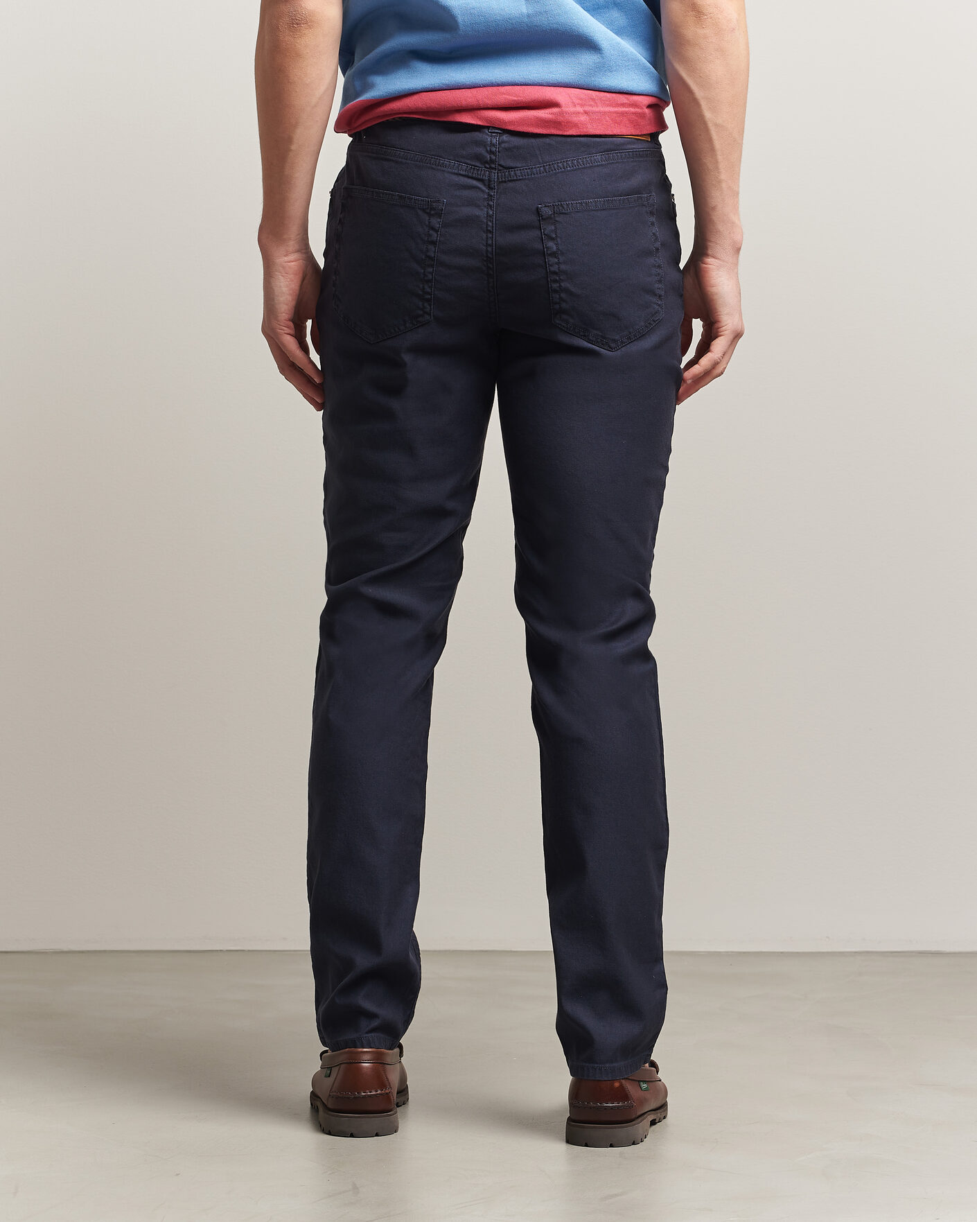 Heren | Broeken | Gant | Slim Fit Cotton/Linen 5-Pocket Pants Evening Blue