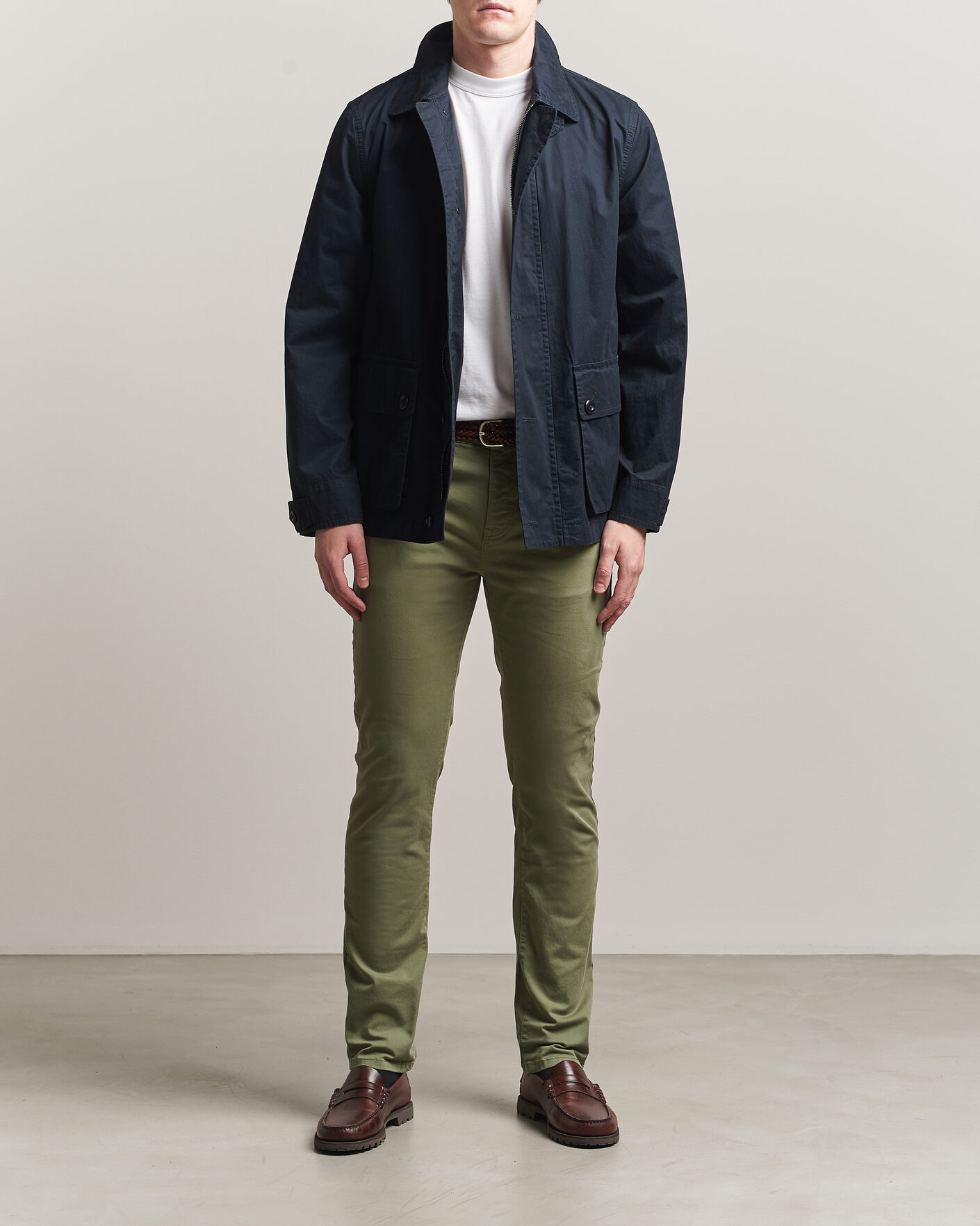 Heren | Broeken | GANT | Slim Fit Desert 5-Pocket Pants Dry Herb Green