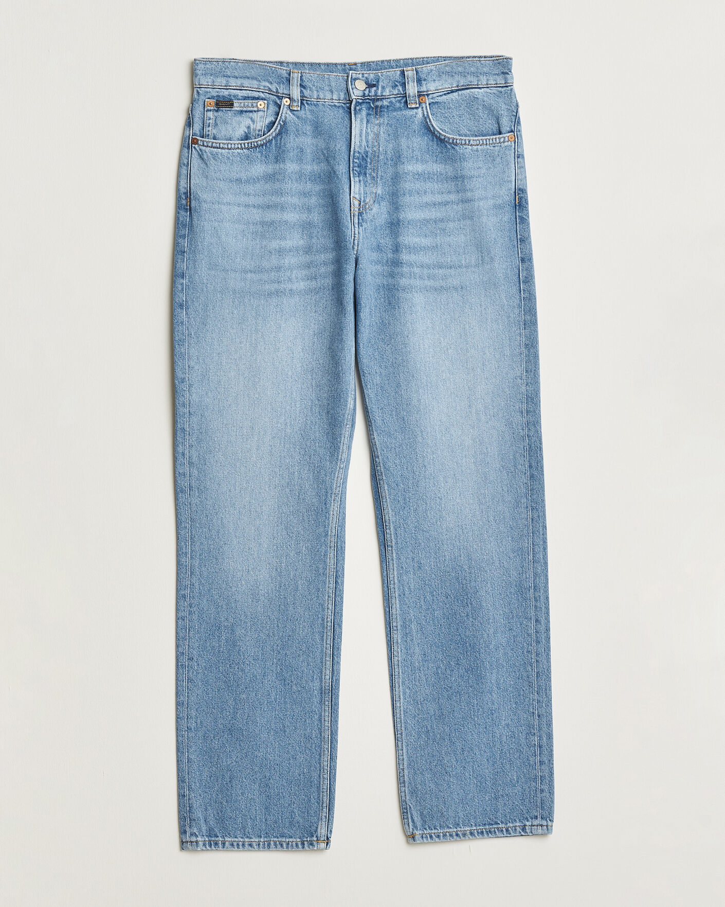 Heren | Broeken | Gant | Straight Fit Jeans Semi Light Blue Worn In
