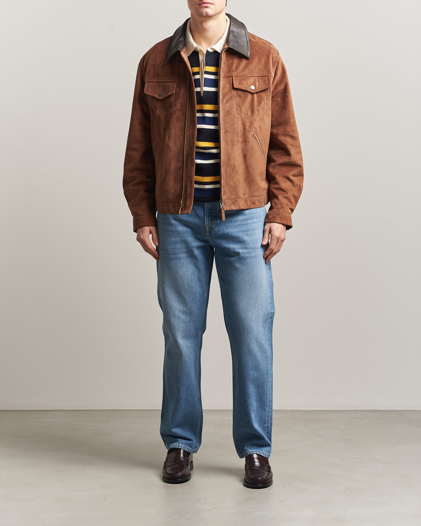 Heren | Broeken | Gant | Straight Fit Jeans Semi Light Blue Worn In