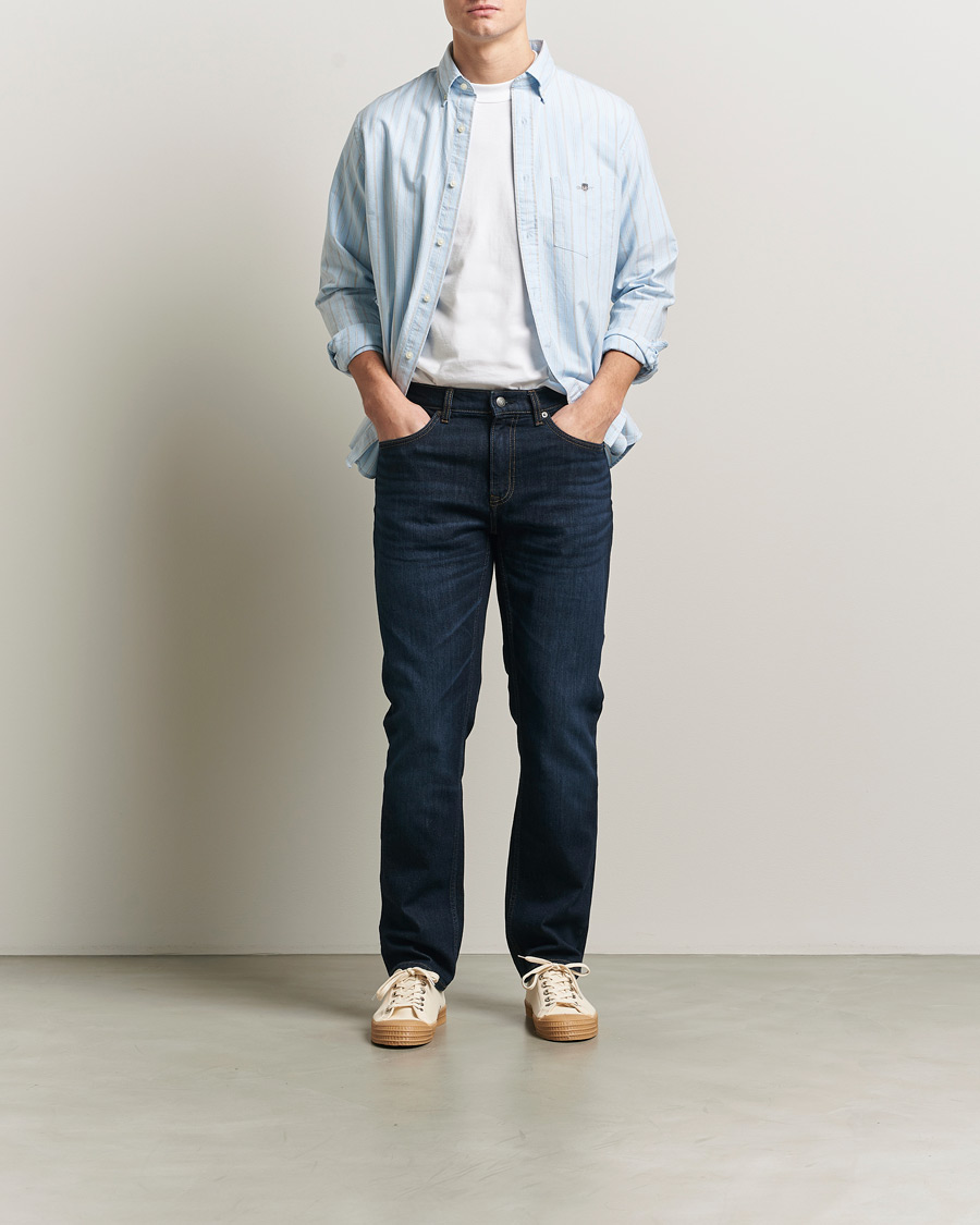 Heren | Jeans | GANT | Regular Fit Jeans Dark Blue Broken In