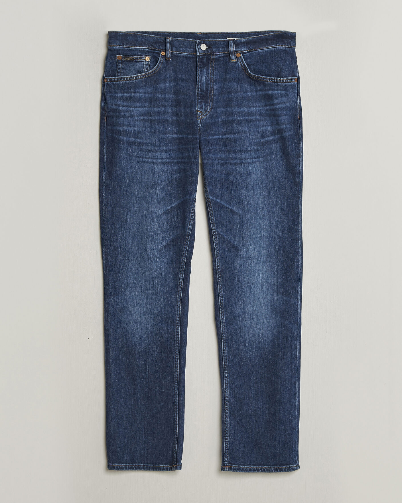 Heren | Broeken | Gant | Regular Fit Jeans Mid Blue Worn In