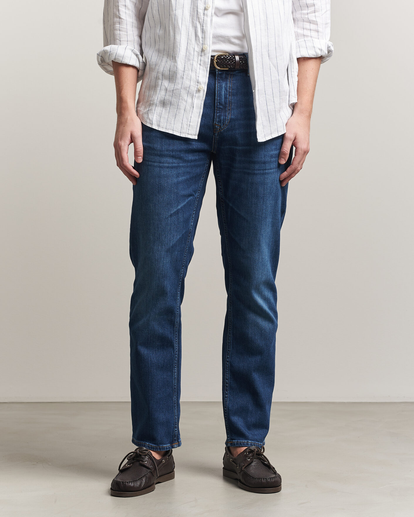 Heren | Broeken | Gant | Regular Fit Jeans Mid Blue Worn In