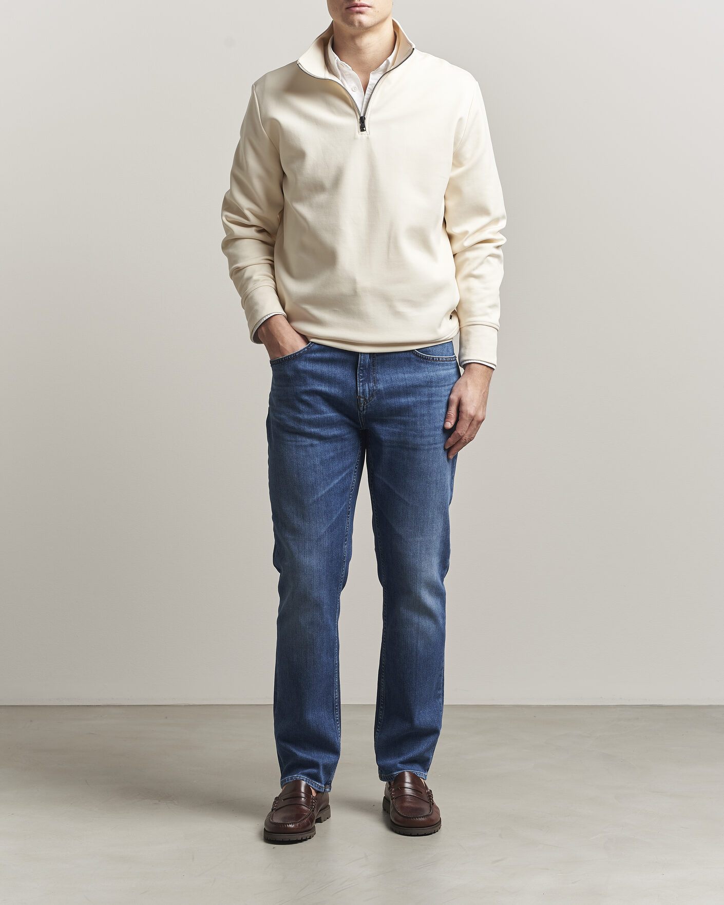Heren | Jeans | Gant | Regular Fit Jeans Mid Blue Broken In