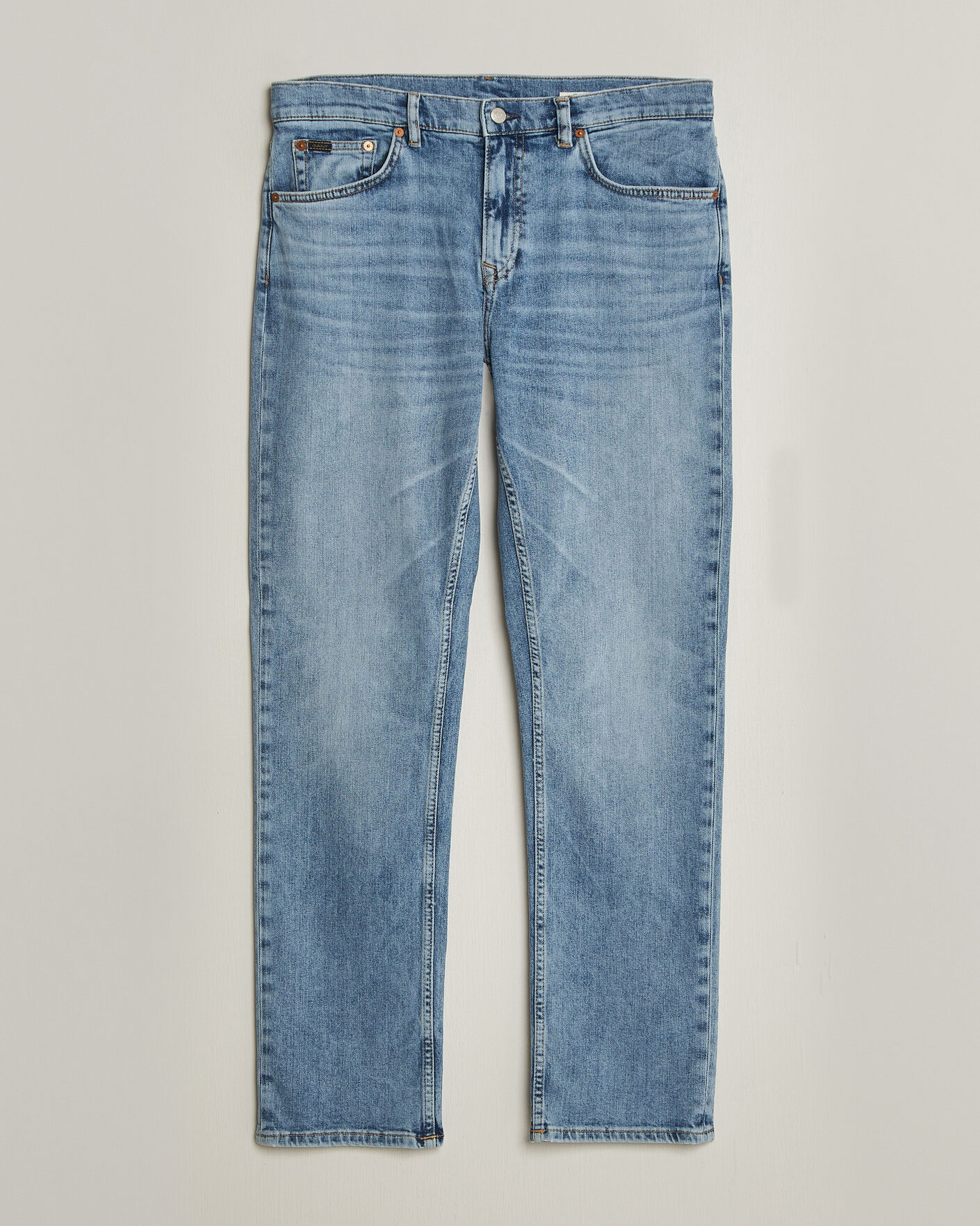Heren | Broeken | Gant | Regular Fit Jeans Semi Light Blue Worn In
