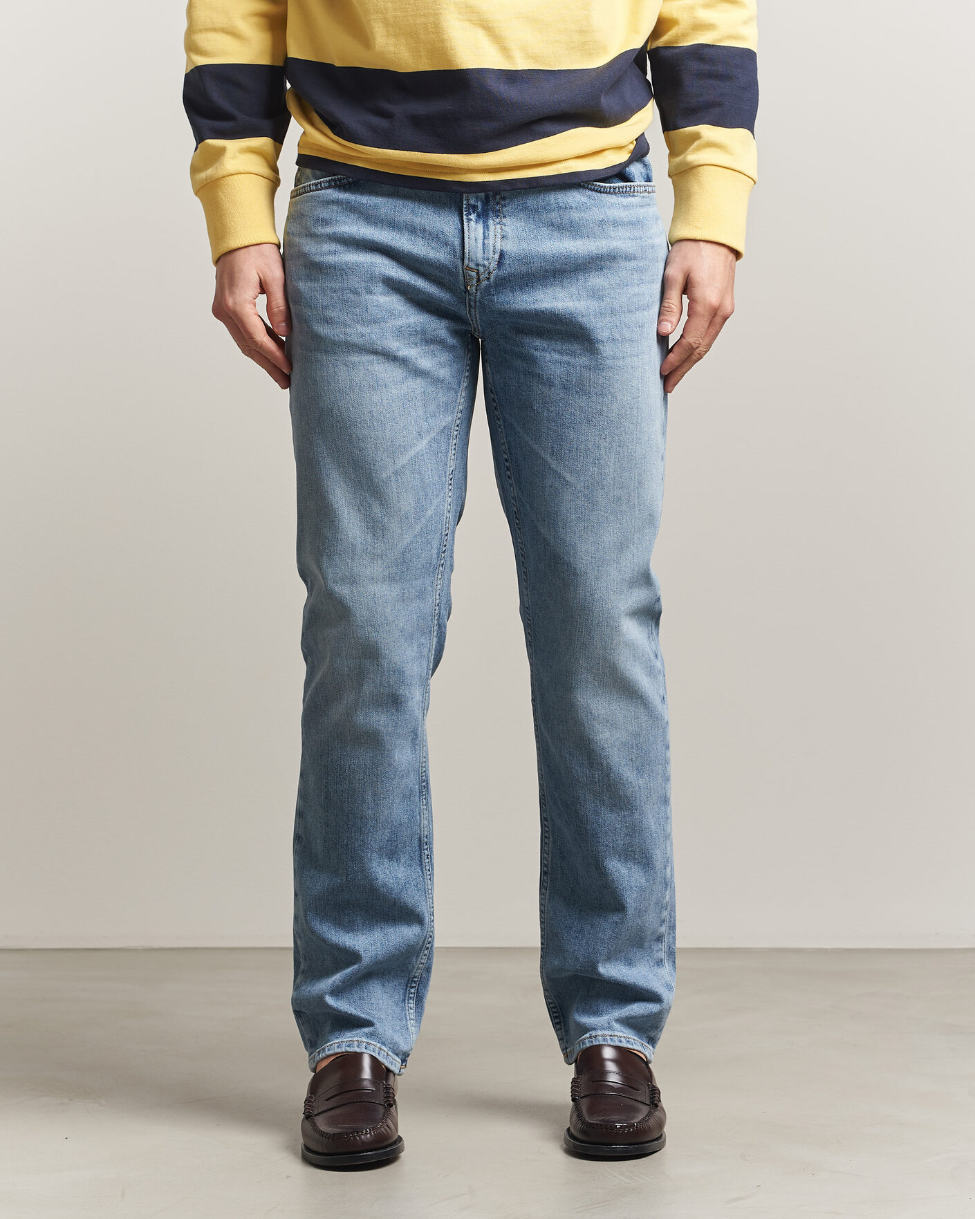 Heren | Broeken | Gant | Regular Fit Jeans Semi Light Blue Worn In