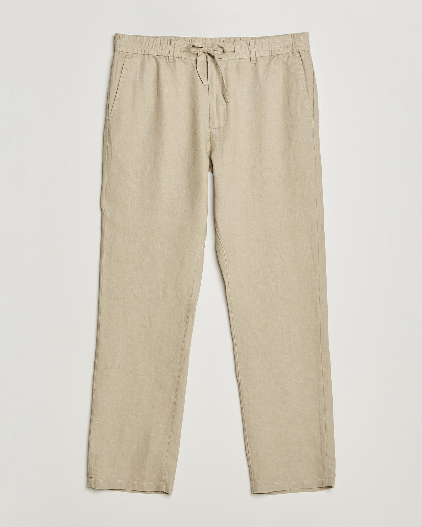 Heren | Broeken | Gant | Regular Fit Linen Drawstring Pants Oat Beige
