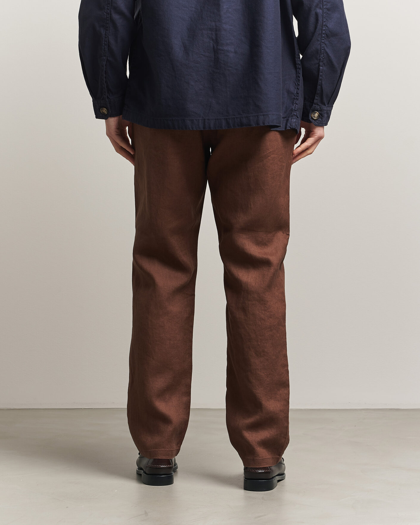 Heren | Broeken | GANT | Regular Fit Linen Drawstring Pants Mahogany Brown