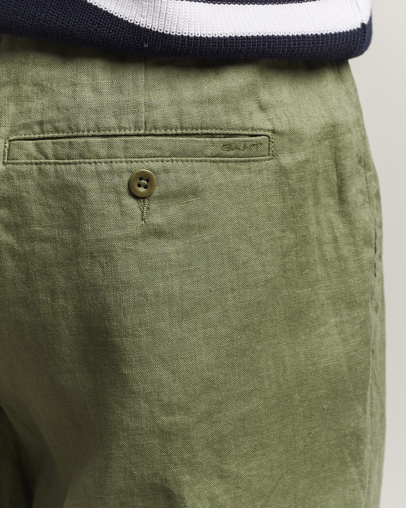 Heren | Broeken | GANT | Regular Fit Linen Drawstring Pants Dry Herb Green