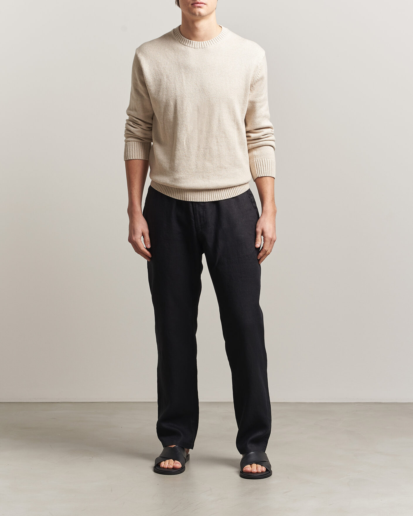 Heren | Broeken | Gant | Regular Fit Linen Drawstring Pants Black