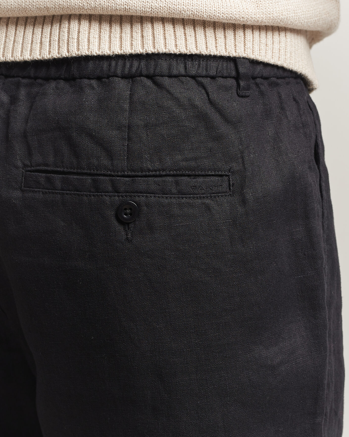 Heren | Broeken | Gant | Regular Fit Linen Drawstring Pants Black