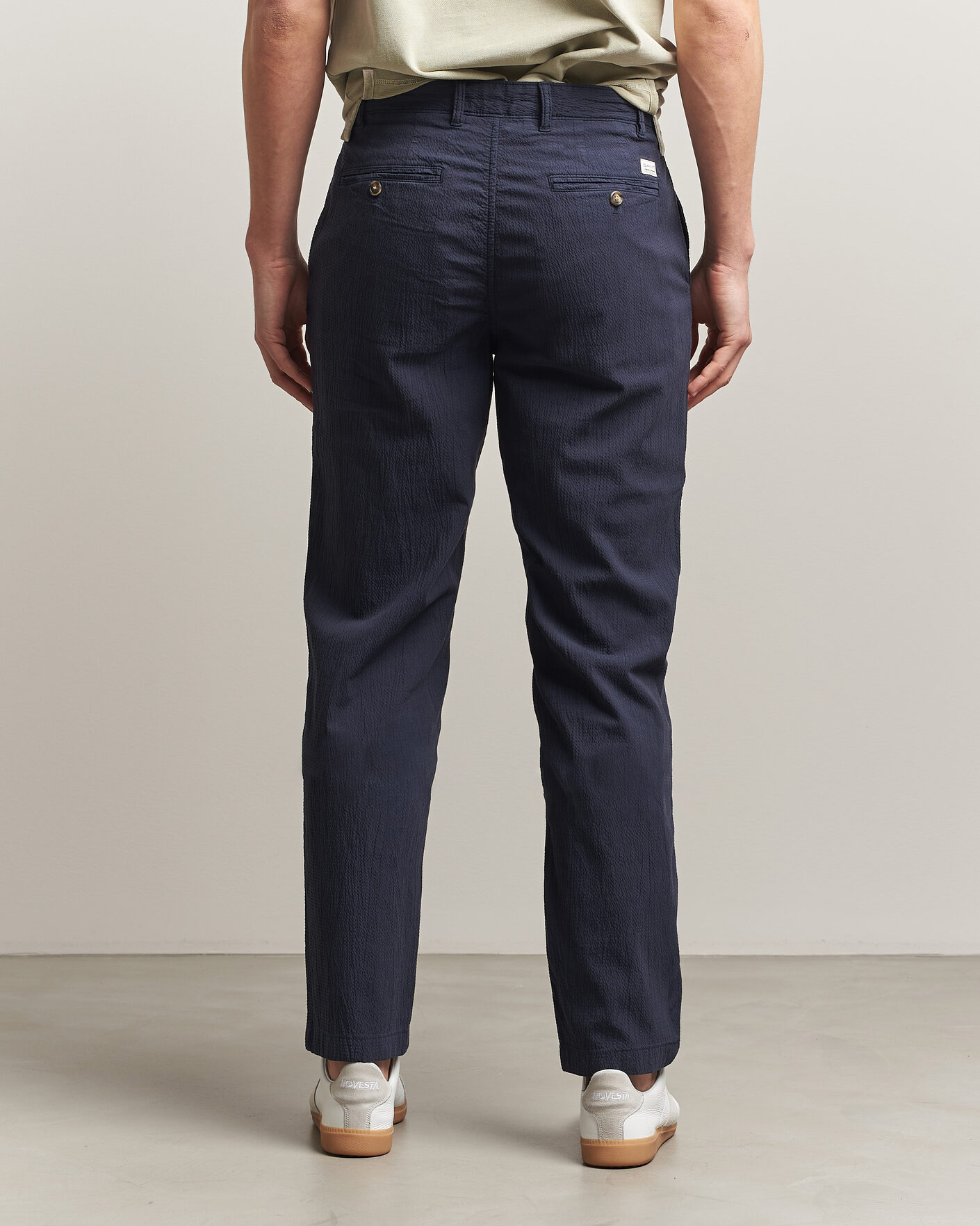 Heren | Broeken | Gant | Regular Fit Garment Dyed Seersucker Pants Evening Blue