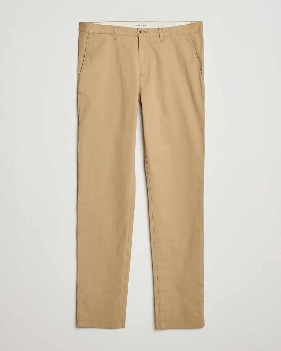 Heren | Broeken | GANT | Slim Fit Chinos Dark Khaki