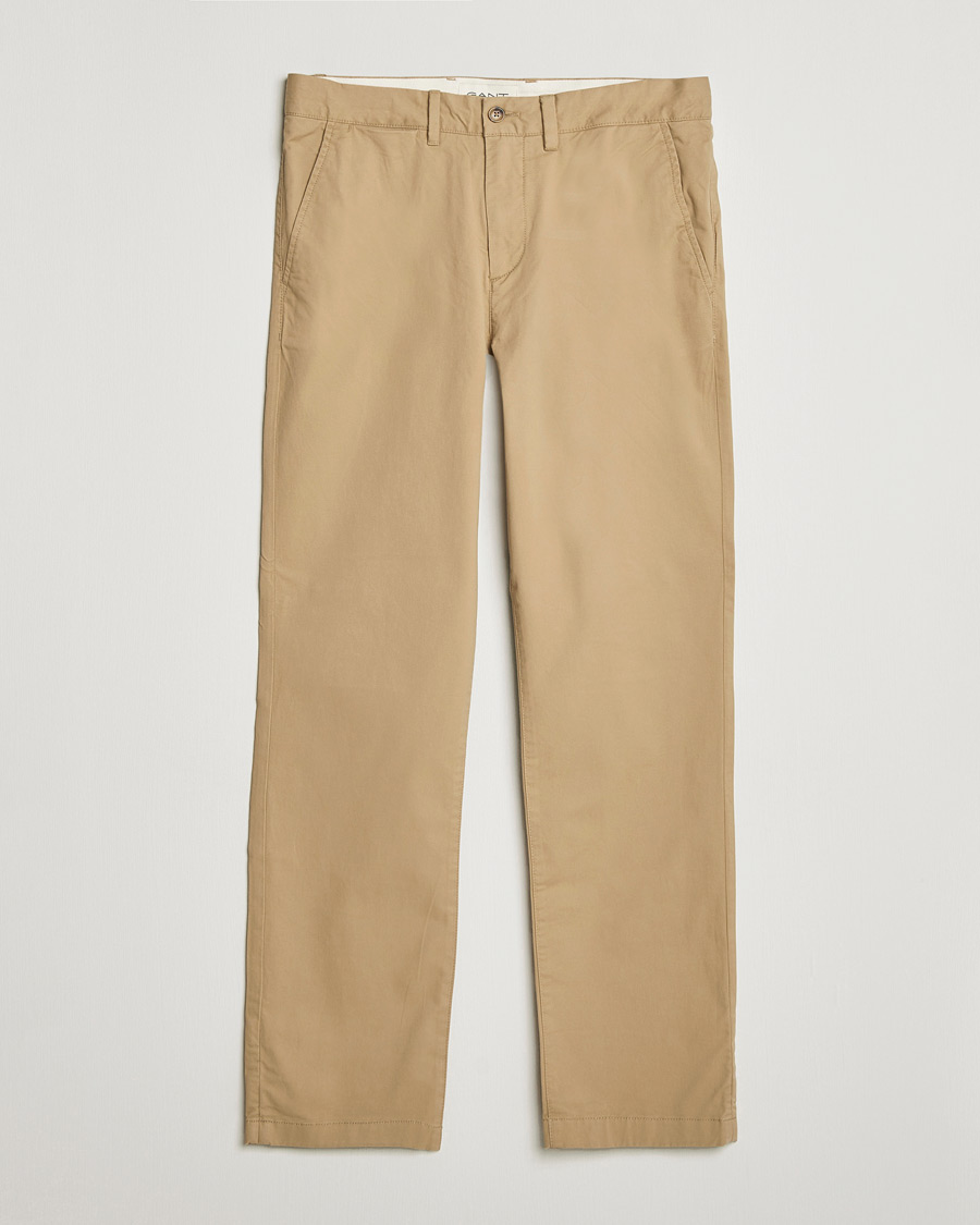 Heren | Broeken | GANT | Regular Fit Chinos Dark Khaki