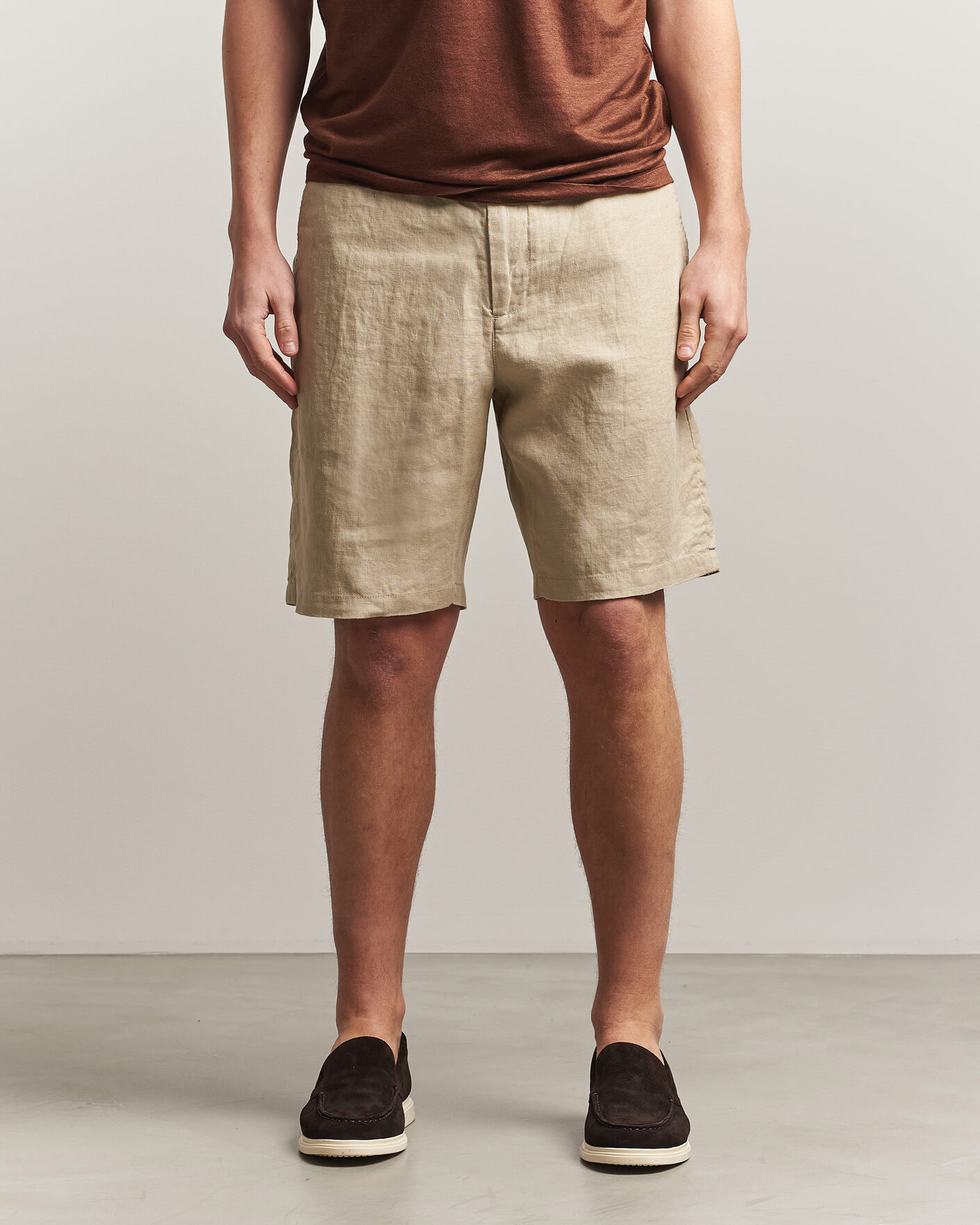 Heren | Korte broek | Gant | Regular Fit Linen Drawstring Shorts Oat Beige