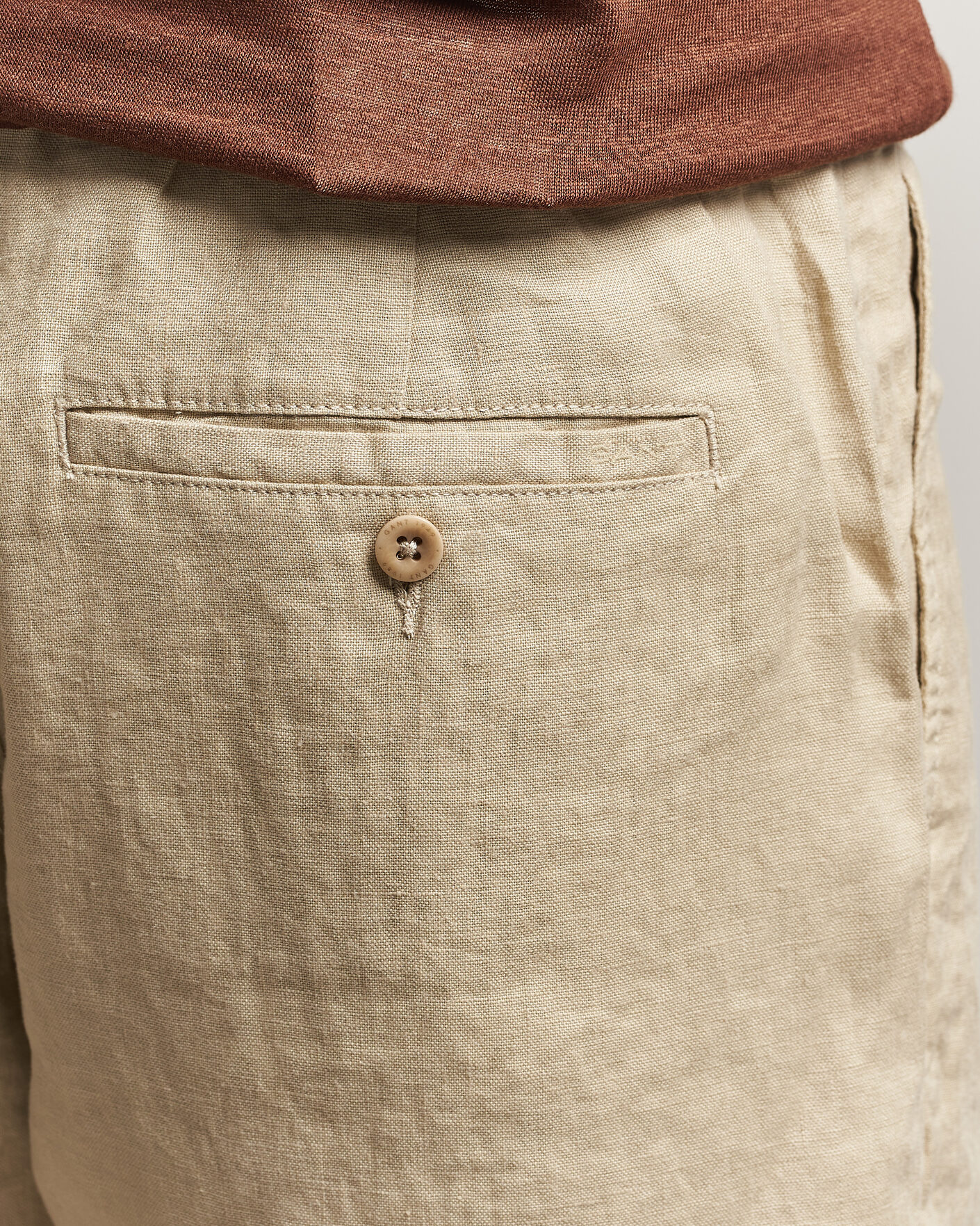 Heren | Korte broek | Gant | Regular Fit Linen Drawstring Shorts Oat Beige