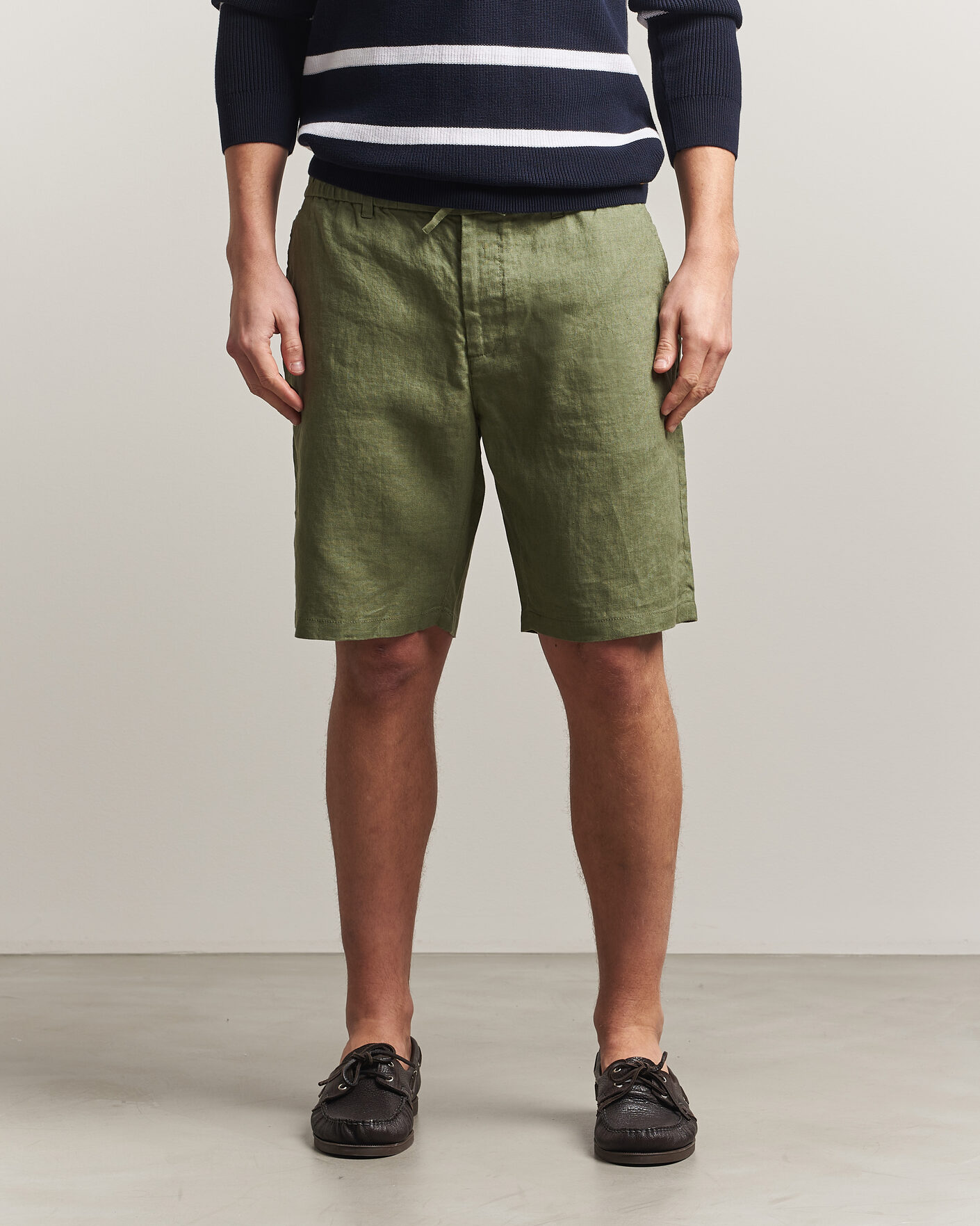 Heren | Korte broek | Gant | Regular Fit Linen Drawstring Shorts Dry Herb Green