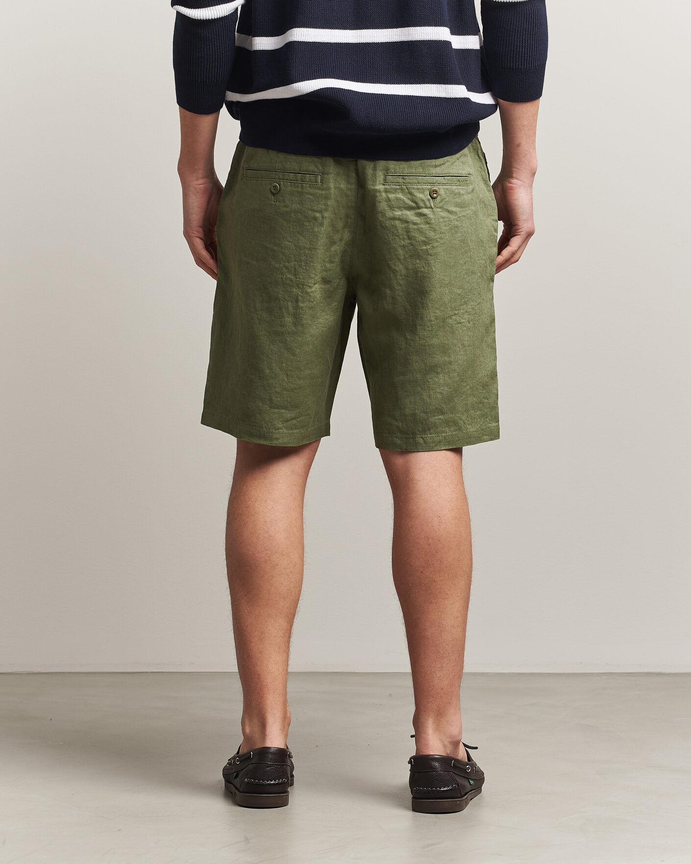 Heren | Korte broek | GANT | Regular Fit Linen Drawstring Shorts Dry Herb Green