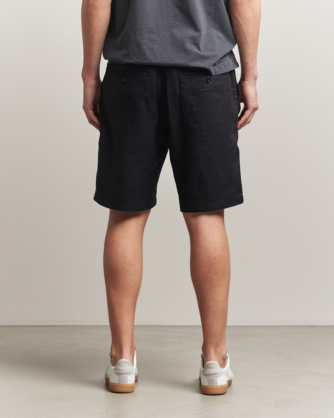 Heren | Korte broek | GANT | Regular Fit Linen Drawstring Shorts Black