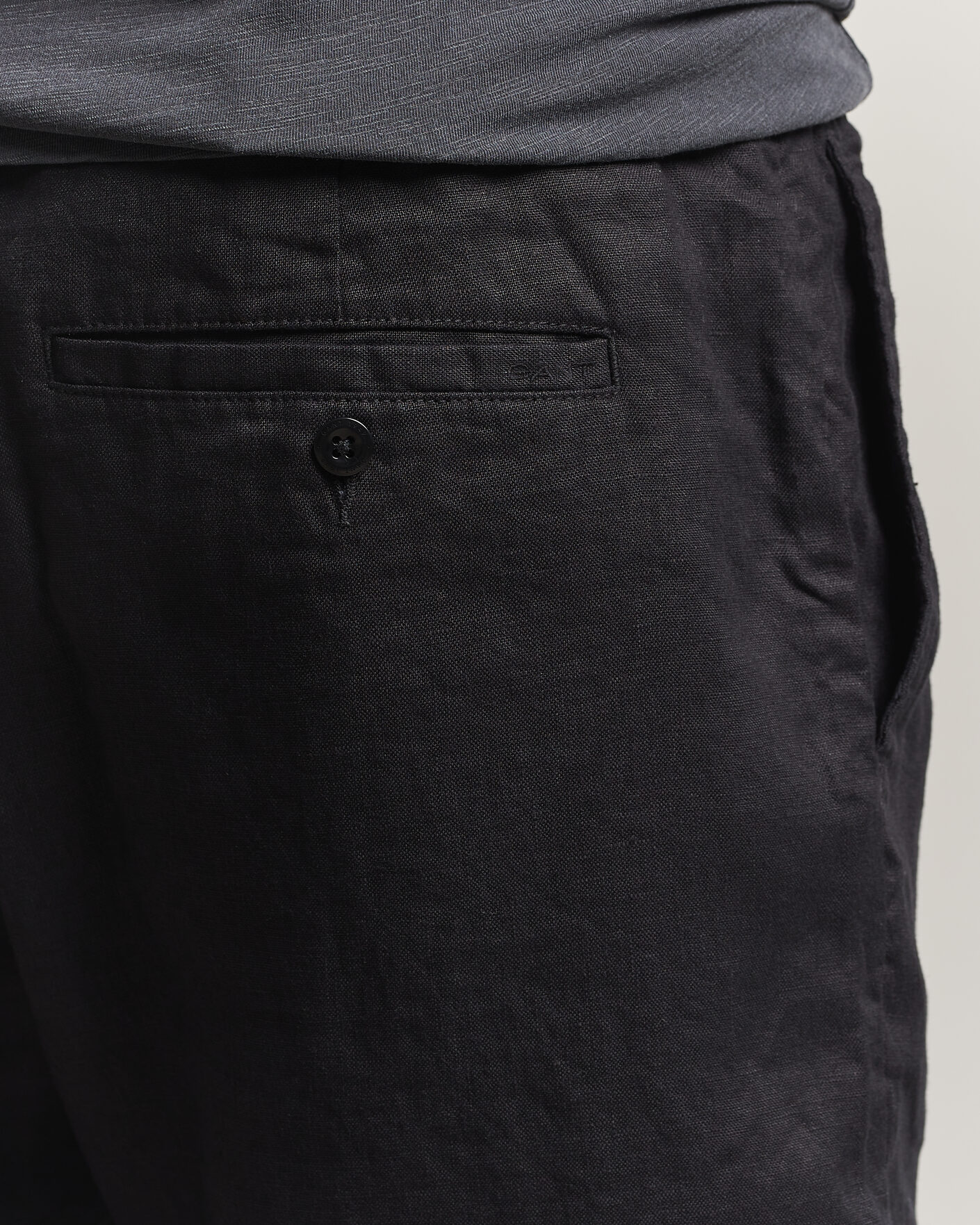 Heren | Korte broek | GANT | Regular Fit Linen Drawstring Shorts Black