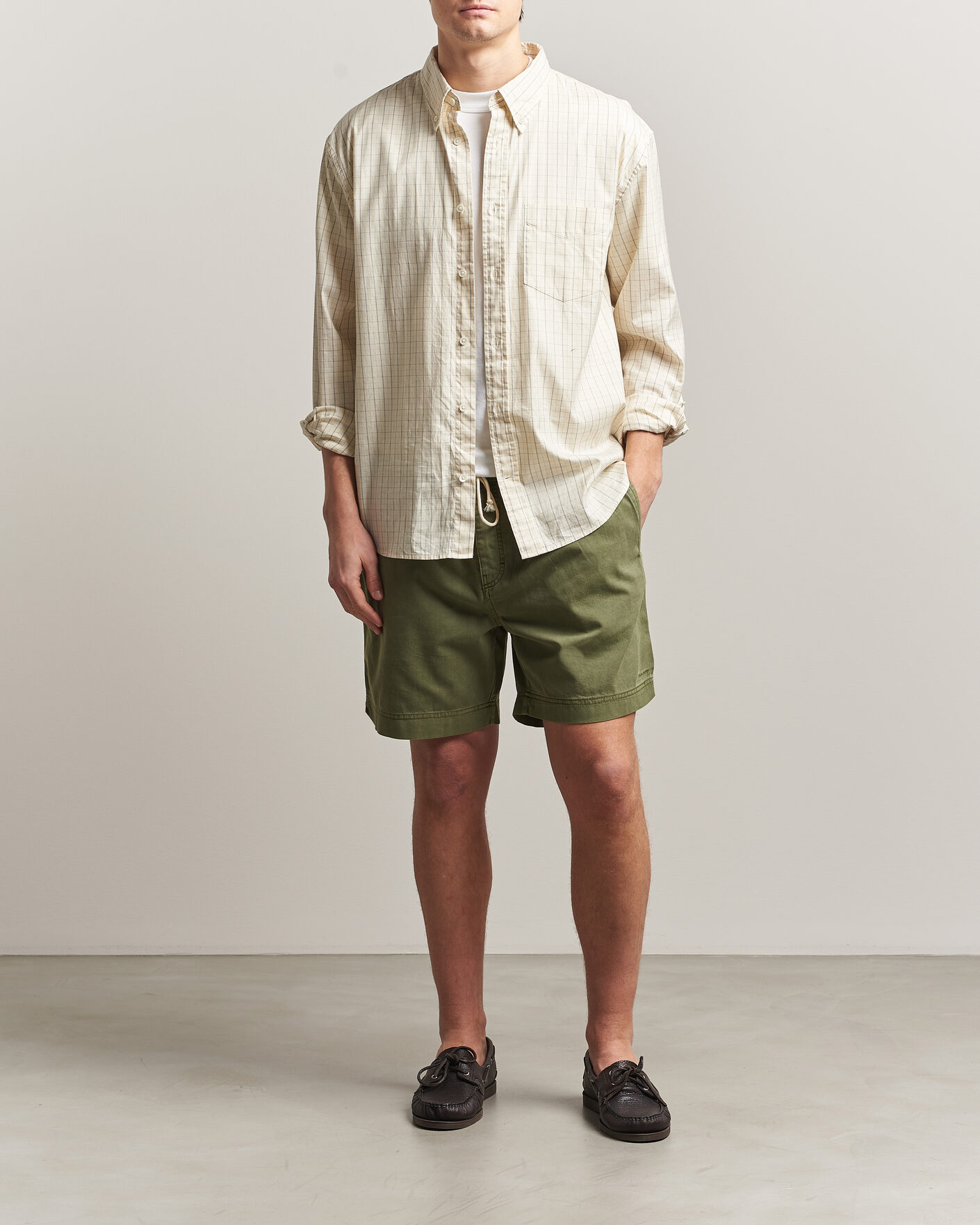 Heren | Korte broek | Gant | Regular Fit Sunfaded Drawstring Dry Herb Green