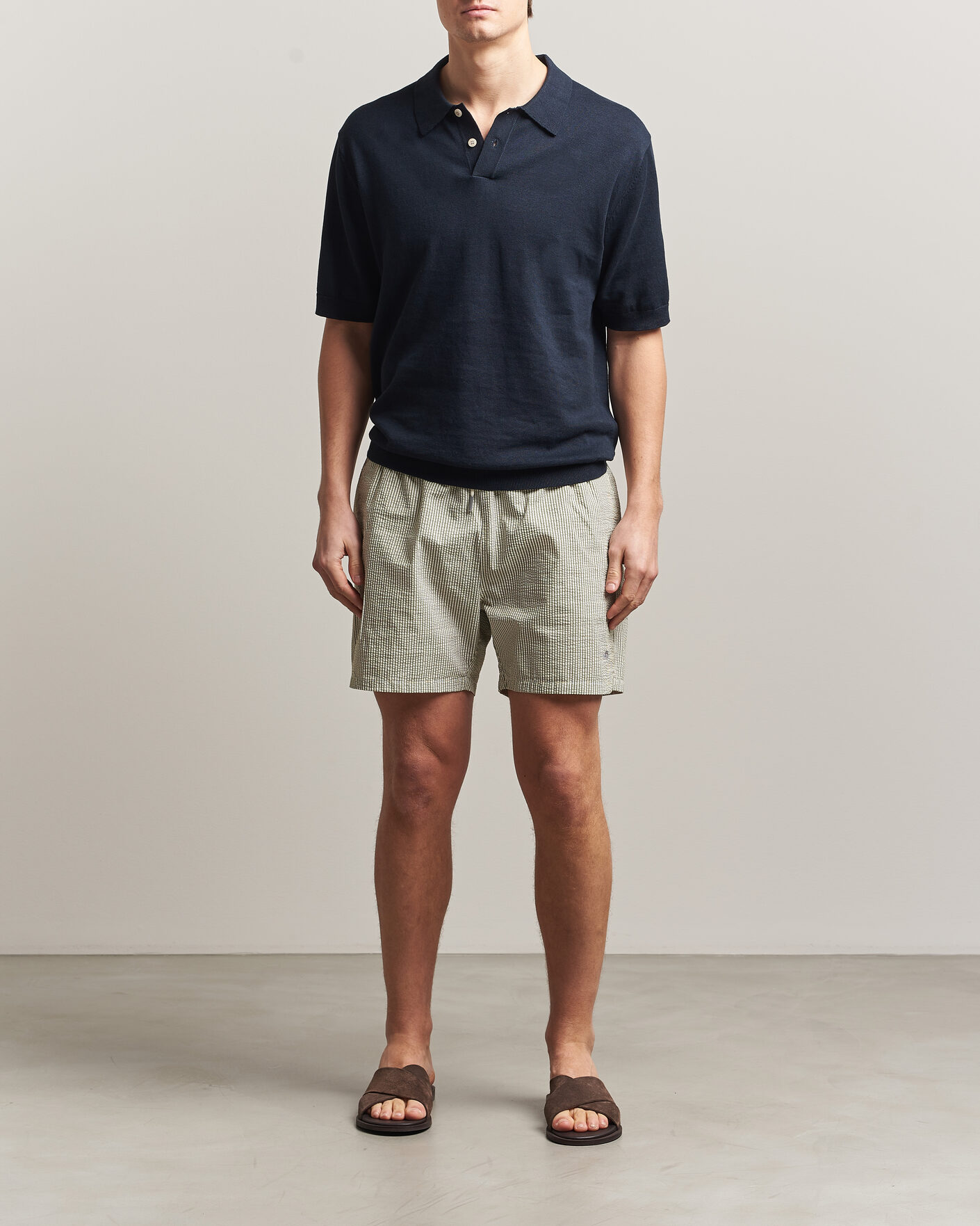Heren | Zwembroek | Gant | Seersucker Striped Swimshorts Dry Herb Green