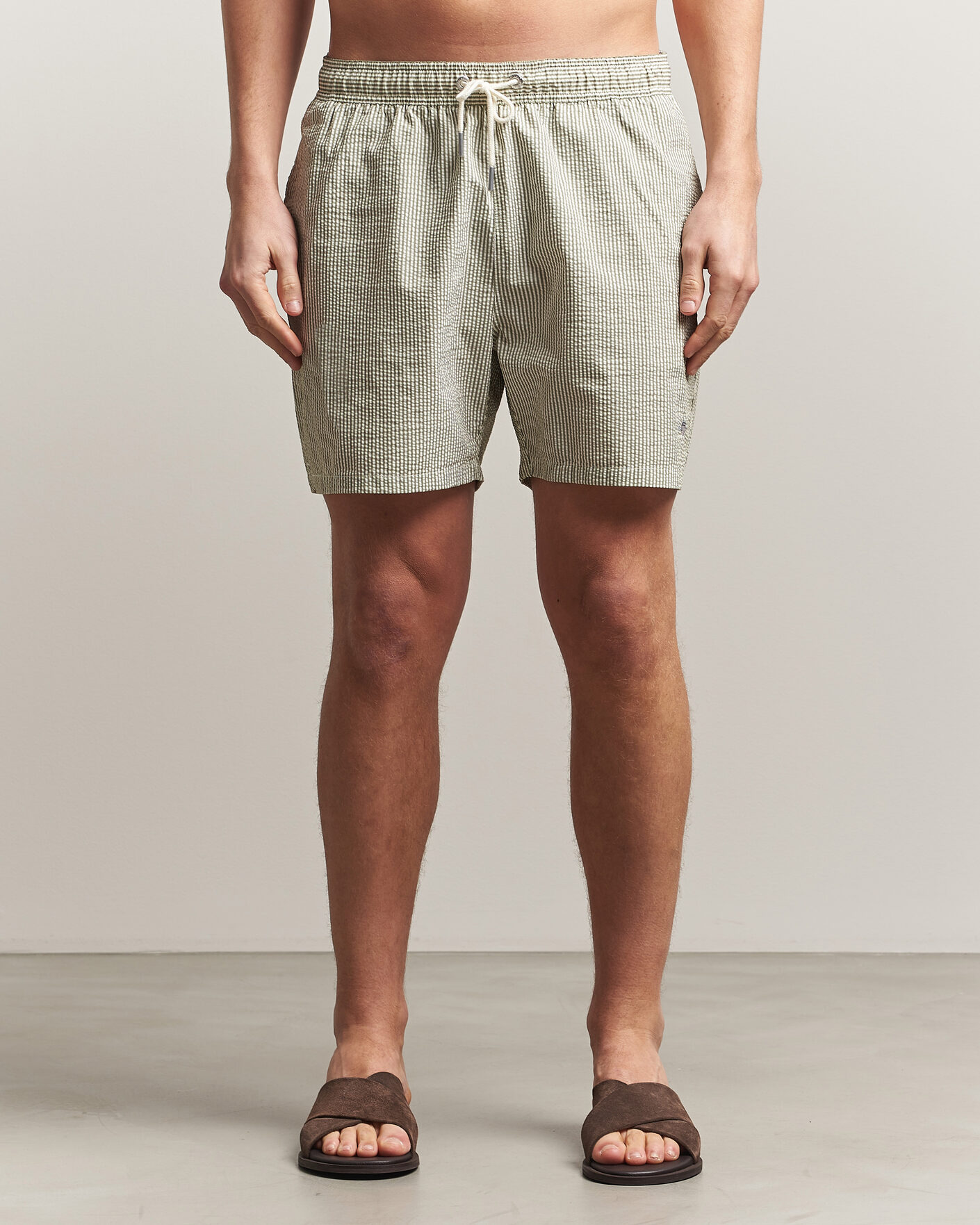 Heren | Zwembroek | Gant | Seersucker Striped Swimshorts Dry Herb Green