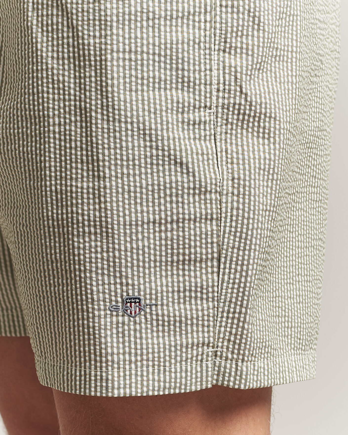 Heren | Zwembroek | GANT | Seersucker Striped Swimshorts Dry Herb Green